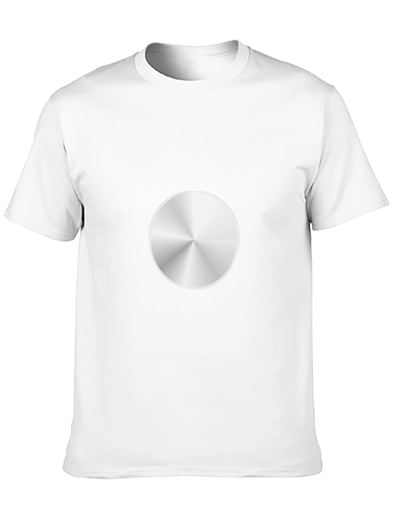 Camiseta Negra con Diseño Circular Metálico