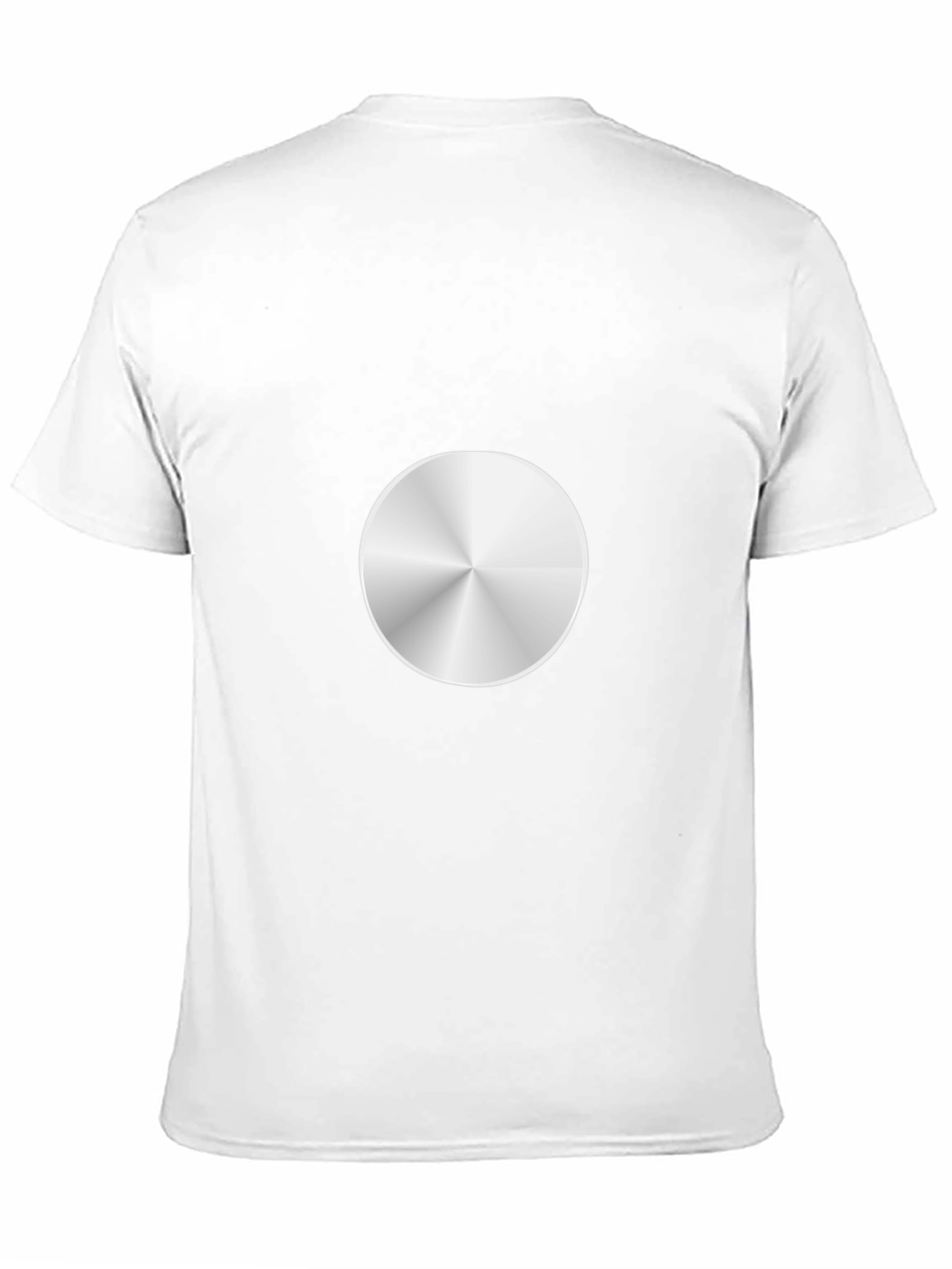 Camiseta Negra con Diseño Circular Metálico