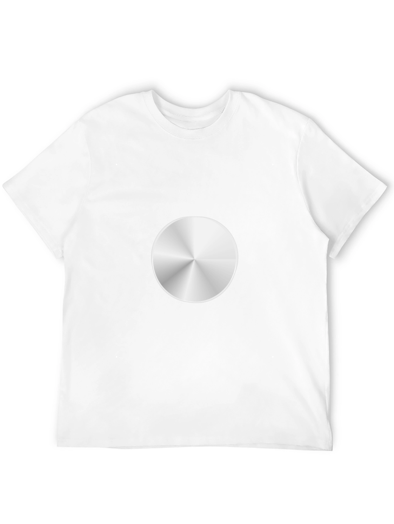 Camiseta Negra con Diseño Circular Metálico