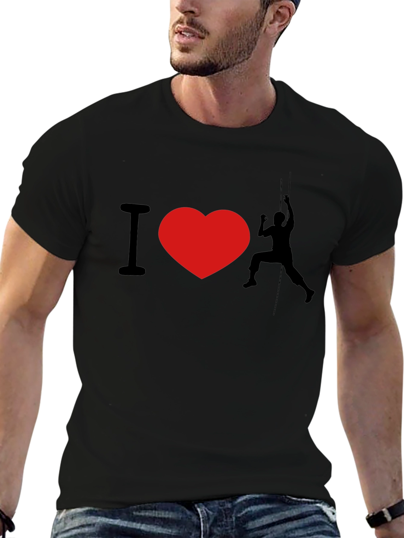 Camiseta Negra I ❤️ Escalar para Aventureros