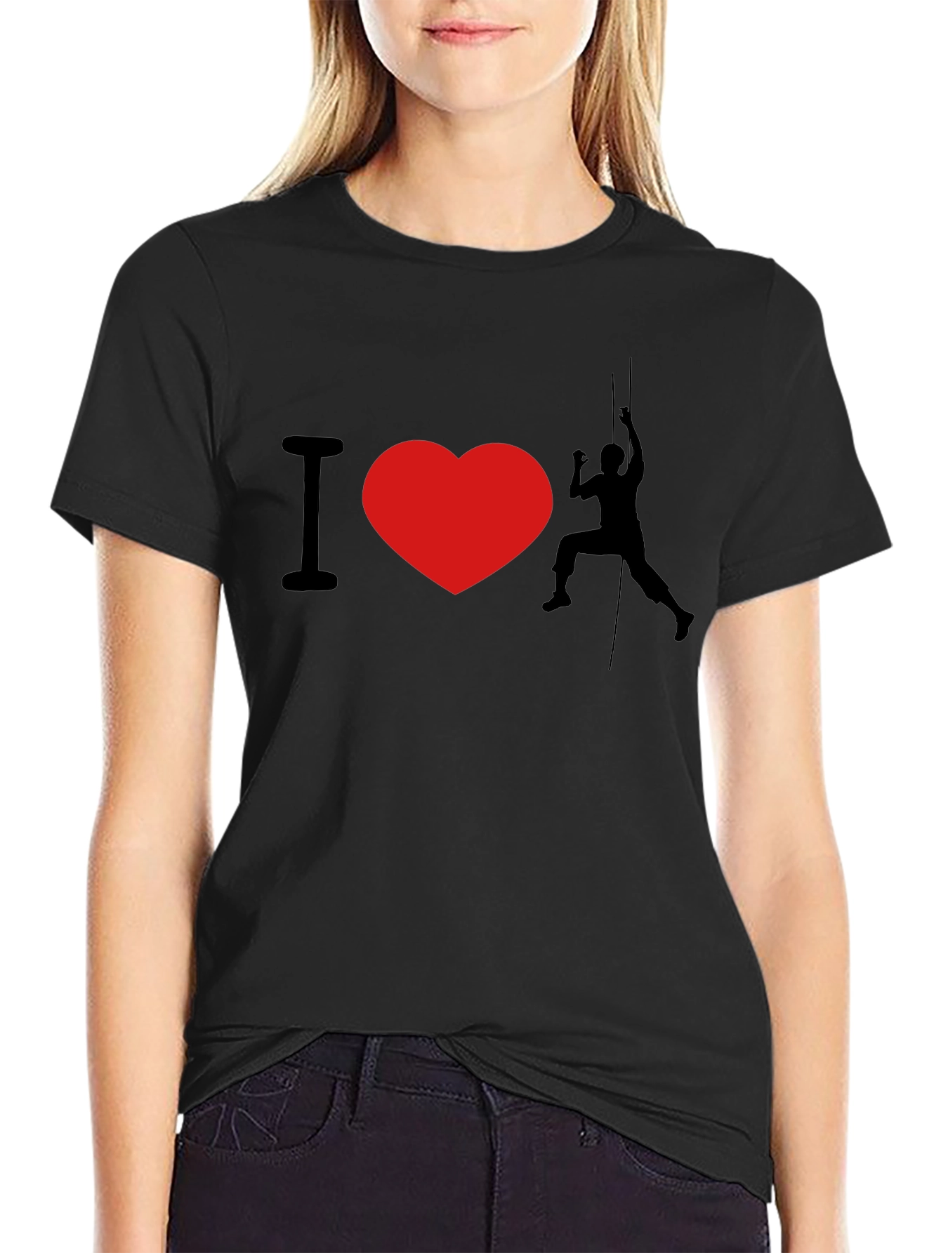 Camiseta Negra I ❤️ Escalar para Aventureros