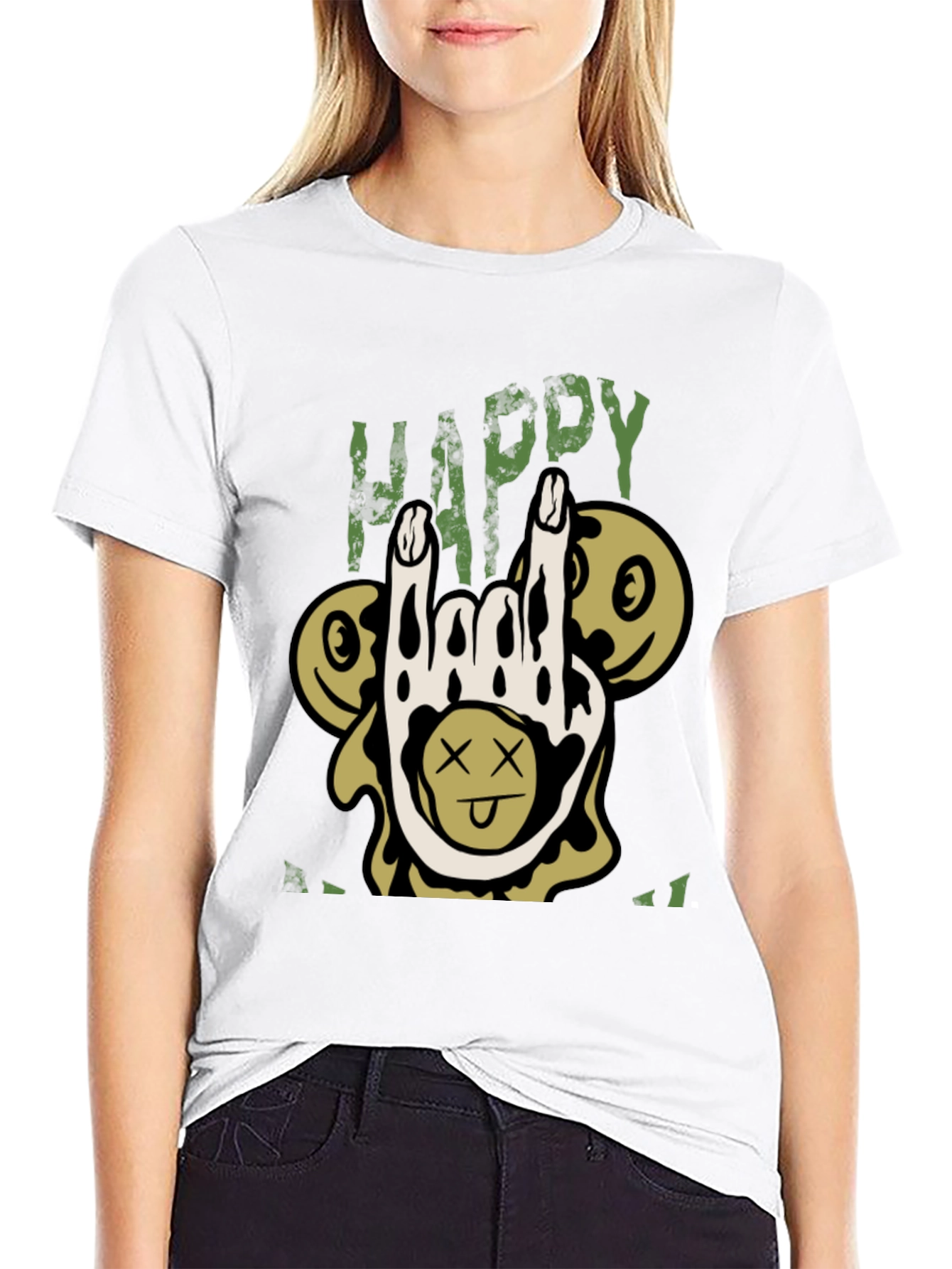 Camiseta Negra Happy Halloween Rock