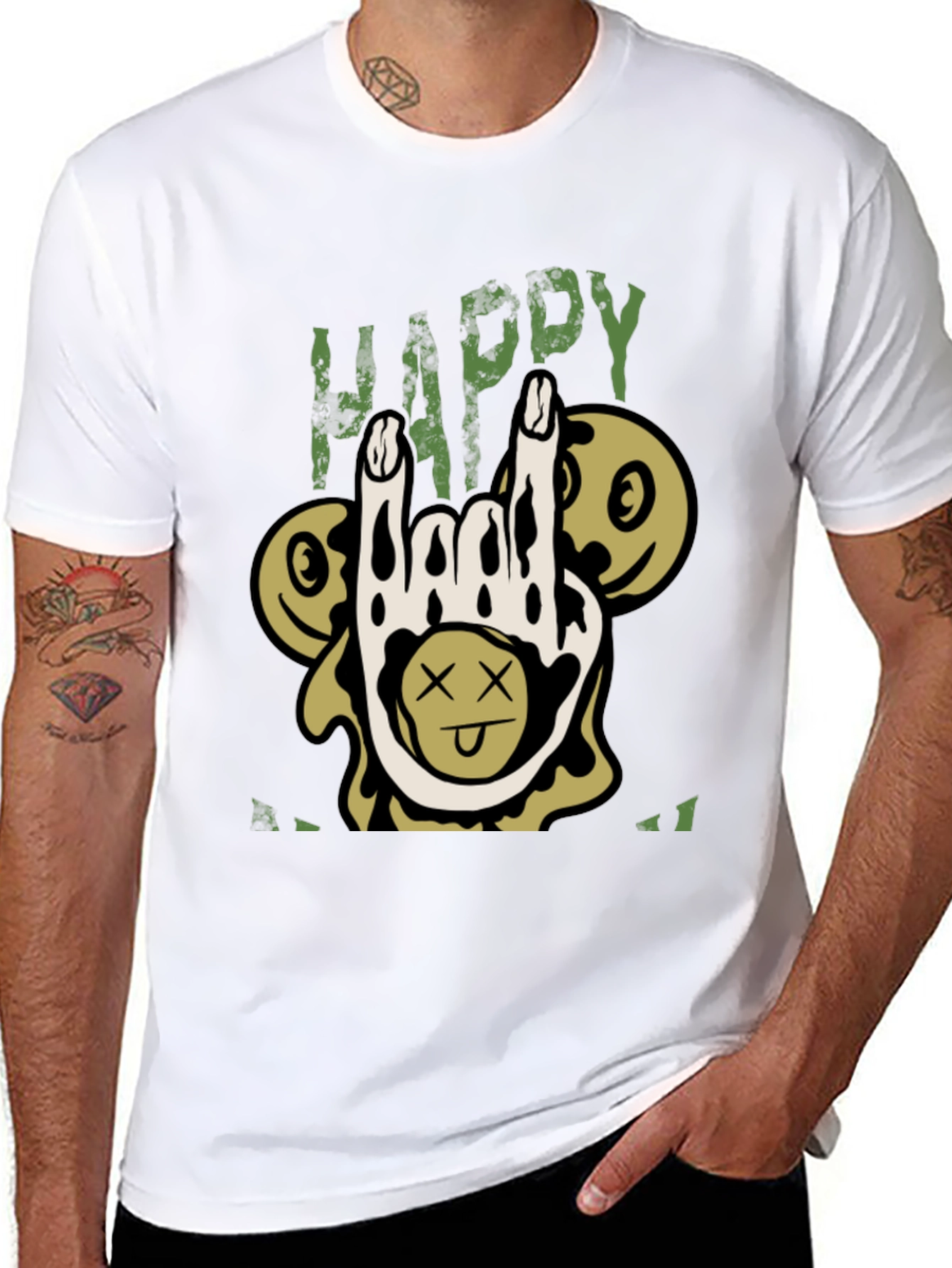 Camiseta Negra Happy Halloween Rock