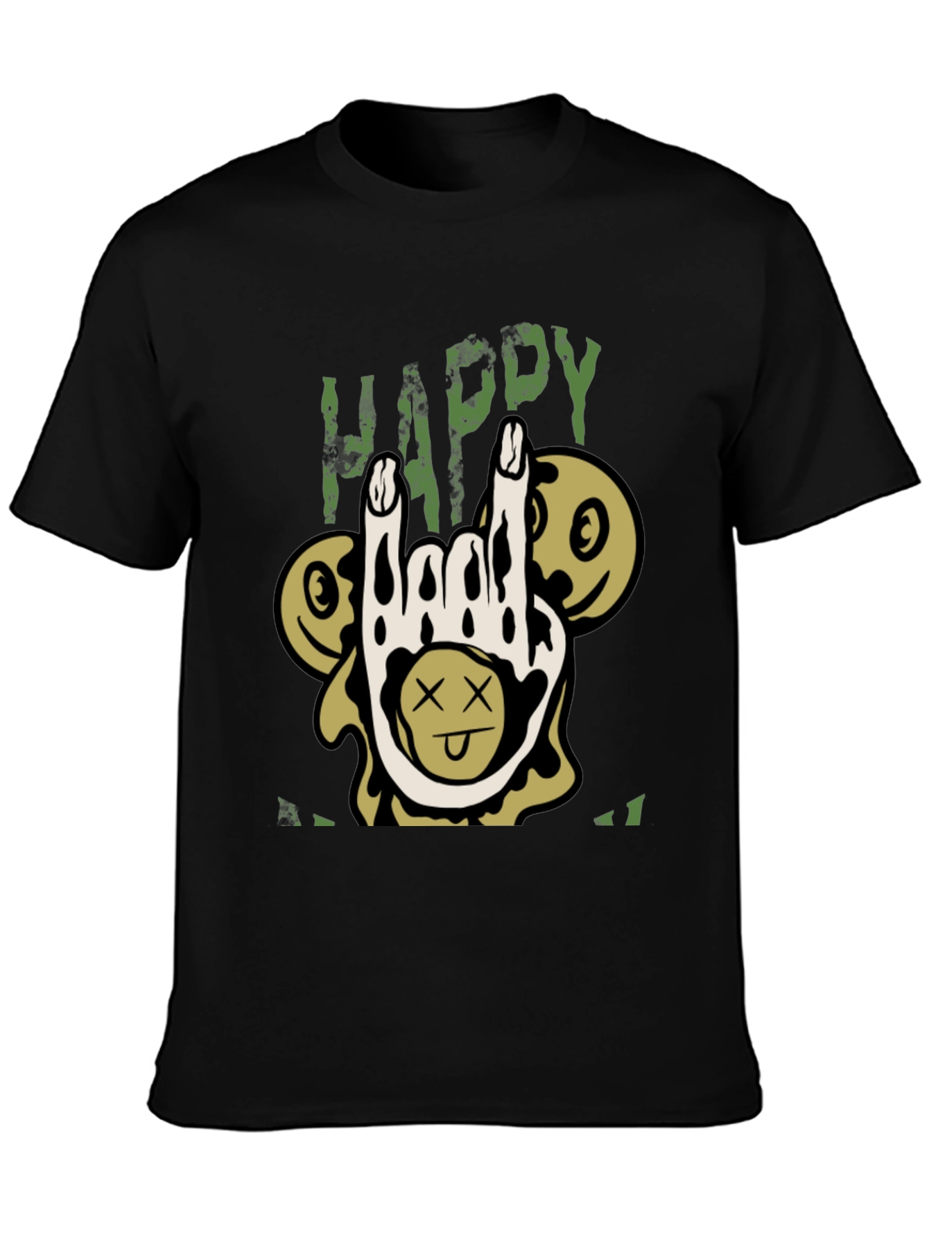 Camiseta Negra Happy Halloween Rock