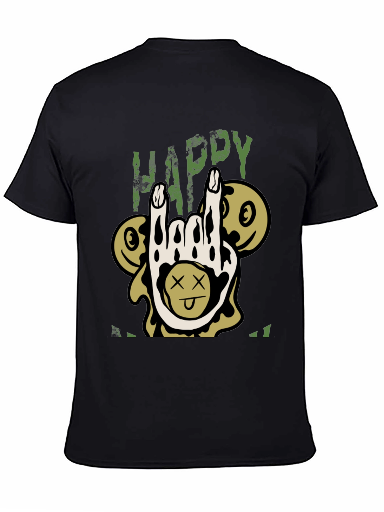 Camiseta Negra Happy Halloween Rock
