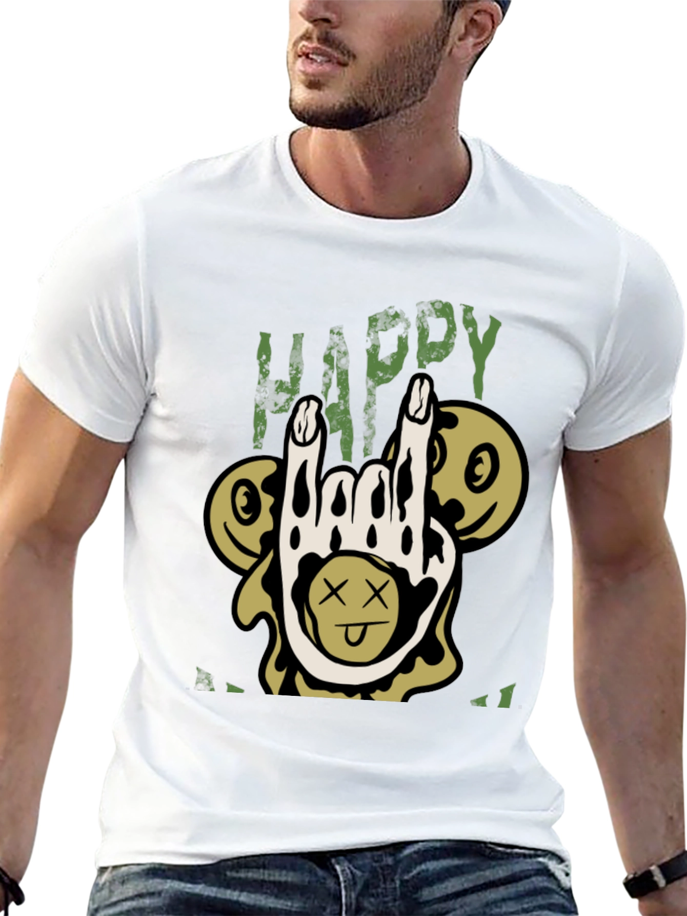 Camiseta Negra Happy Halloween Rock