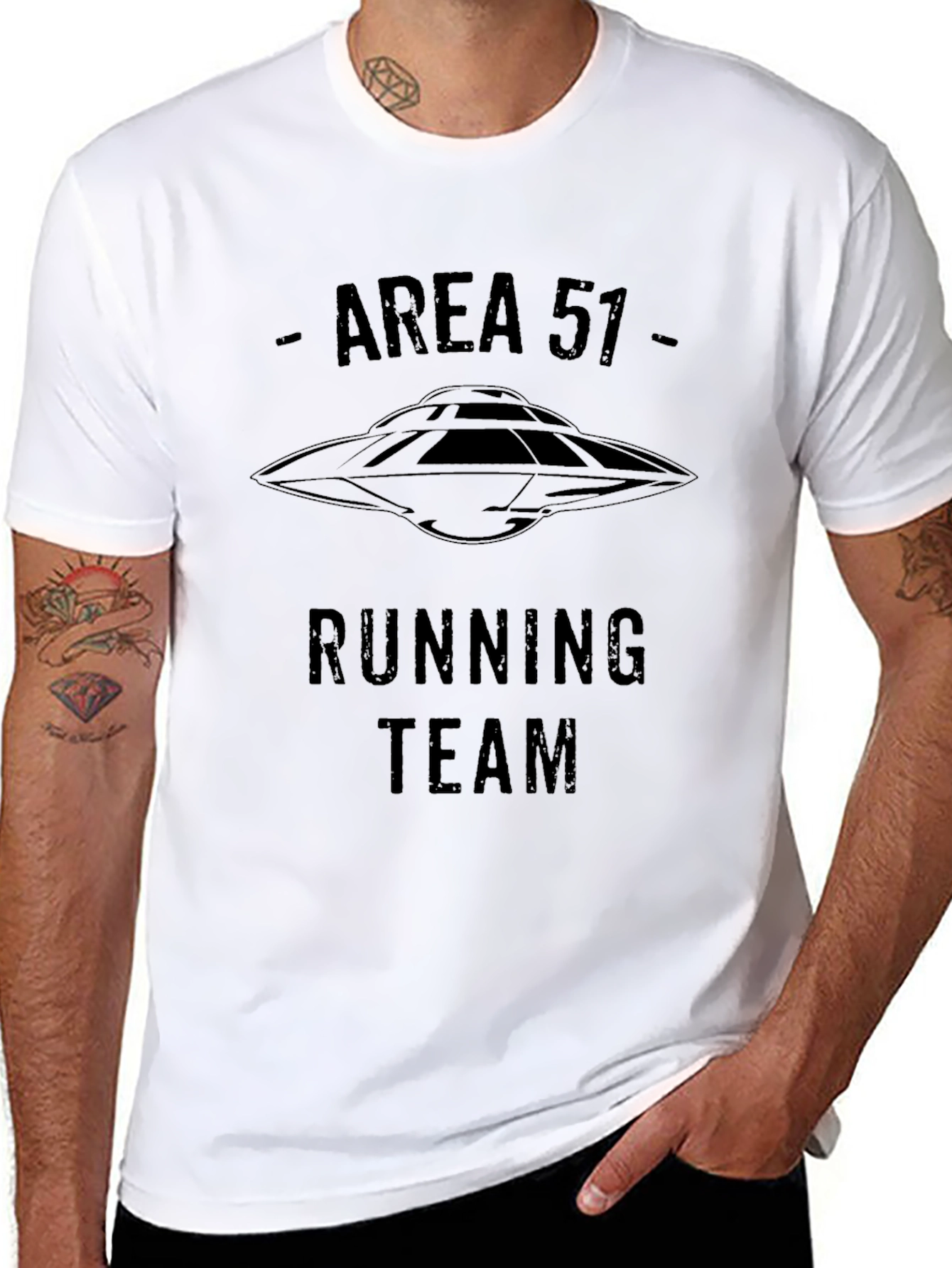 Camiseta Negra Área 51 Running Team Ovni