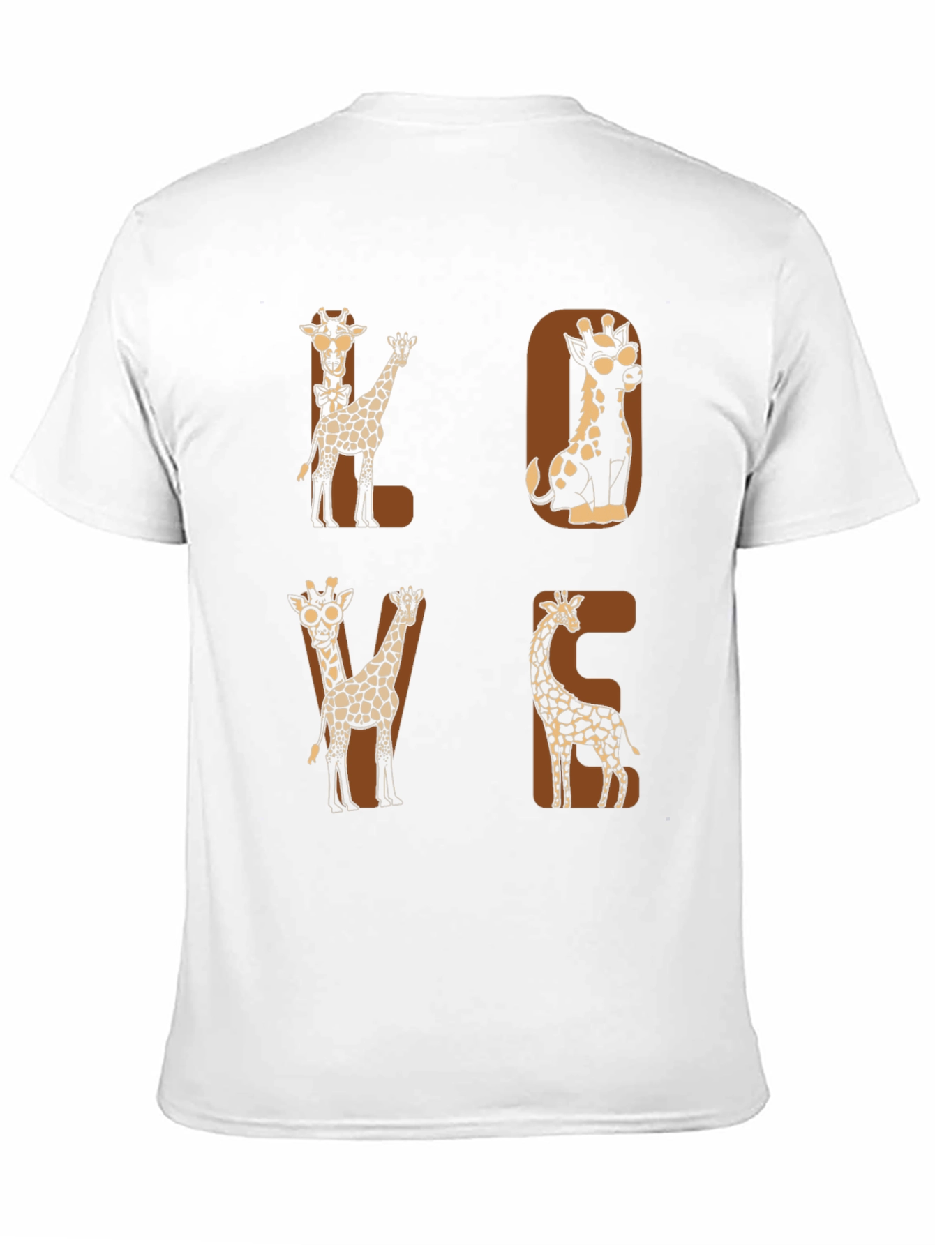 Camiseta Negra con Diseño de Jirafas LOVE