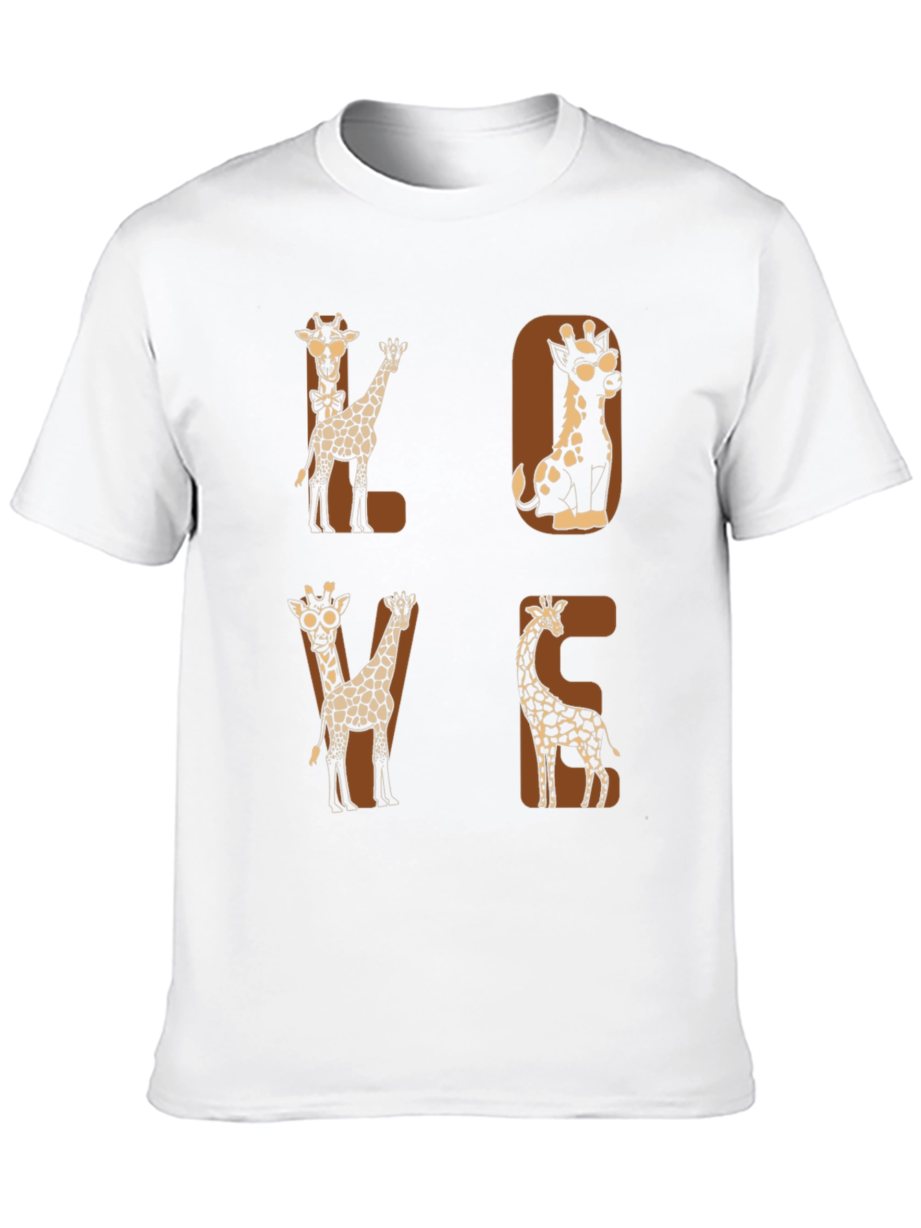 Camiseta Negra con Diseño de Jirafas LOVE