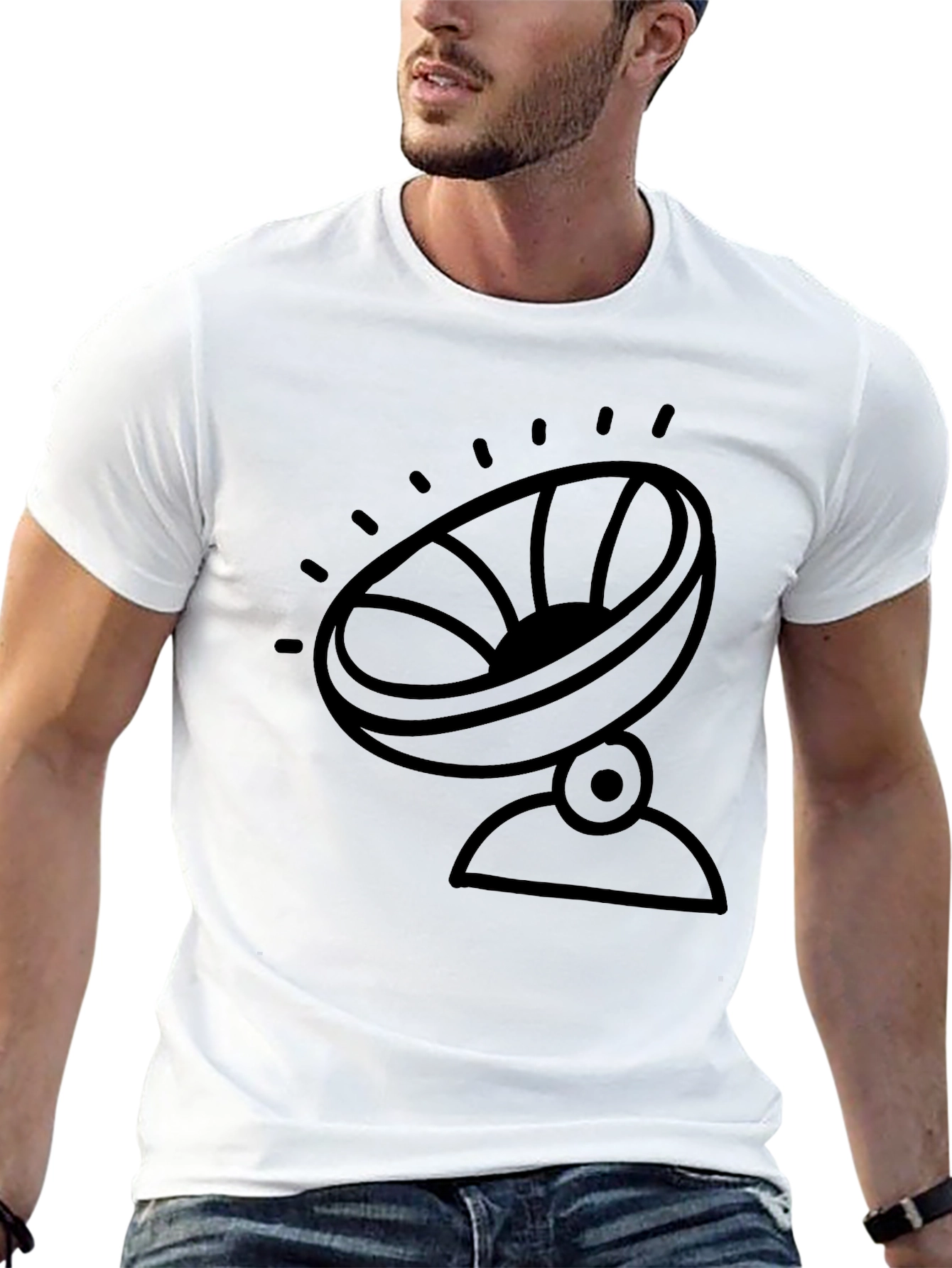 Camiseta Negra con Diseño de Antena