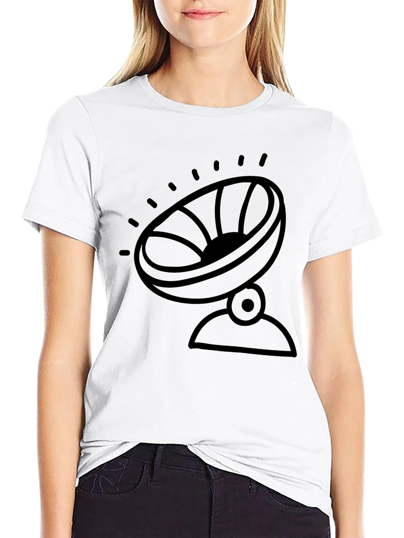 Camiseta Negra con Diseño de Antena