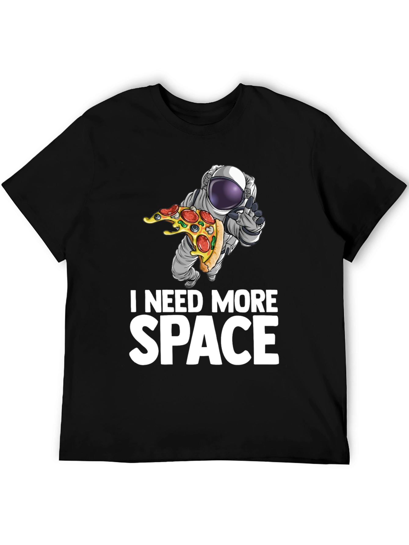 Camiseta Necesito Más Espacio Astronauta y Pizza
