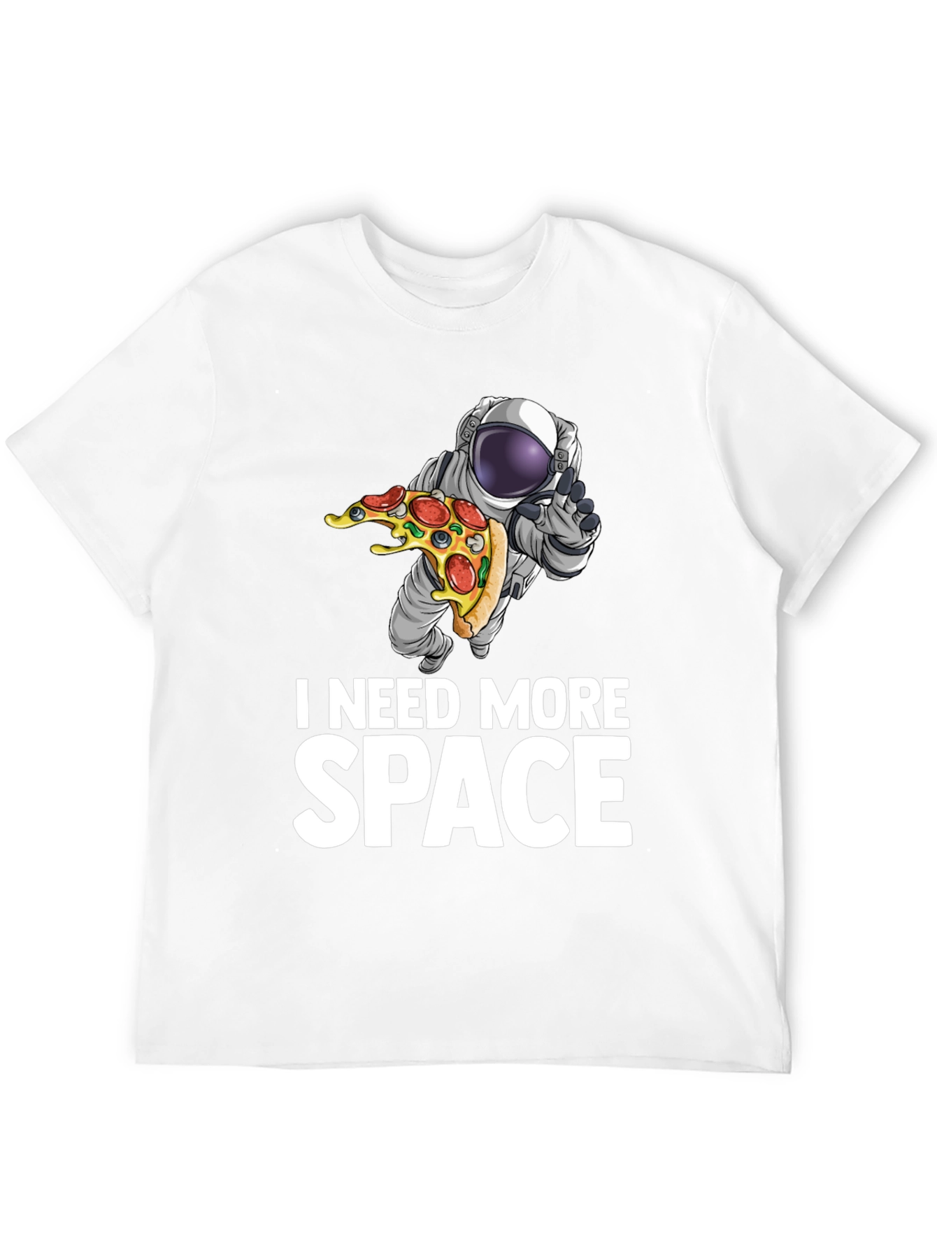Camiseta Necesito Más Espacio Astronauta y Pizza