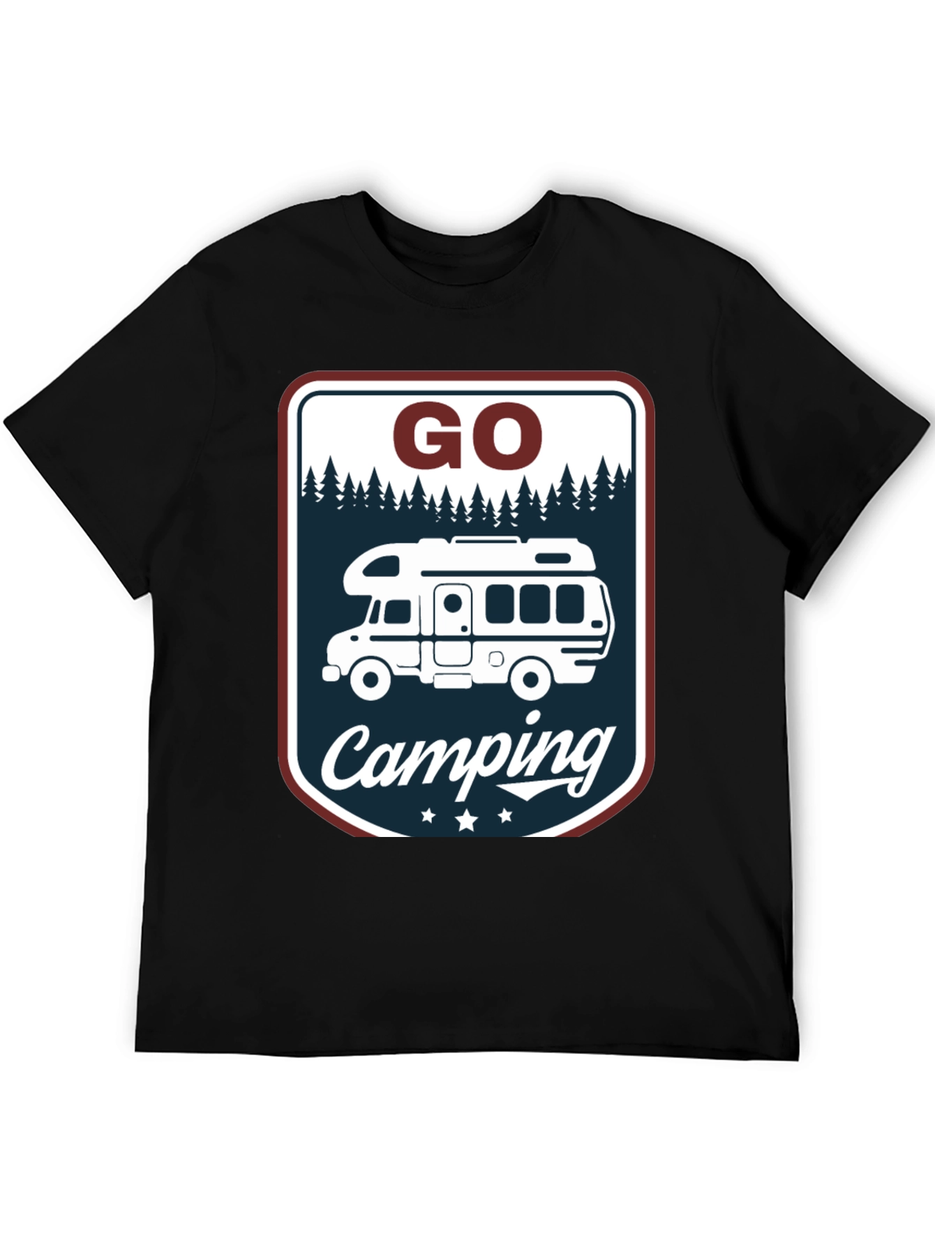 Camiseta Negra Go Camping para Aventura al Aire Libre
