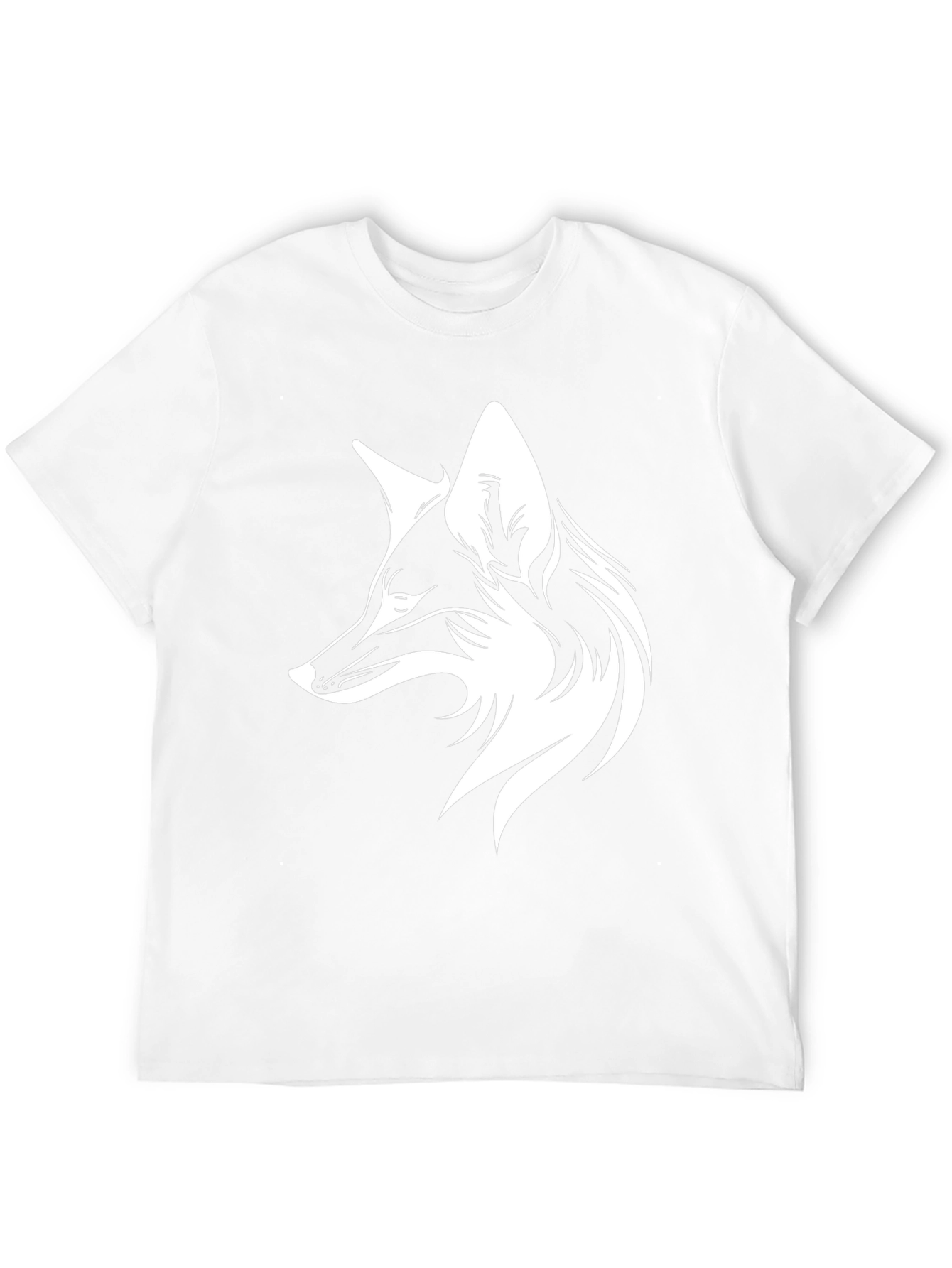 Camiseta Negra con Diseño de Zorro Blanco