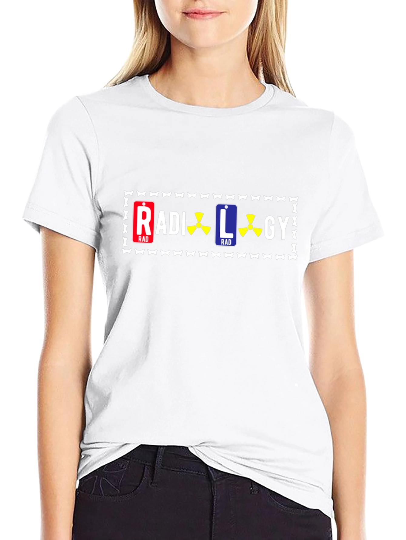 Camiseta Negra con Diseño de Radiología