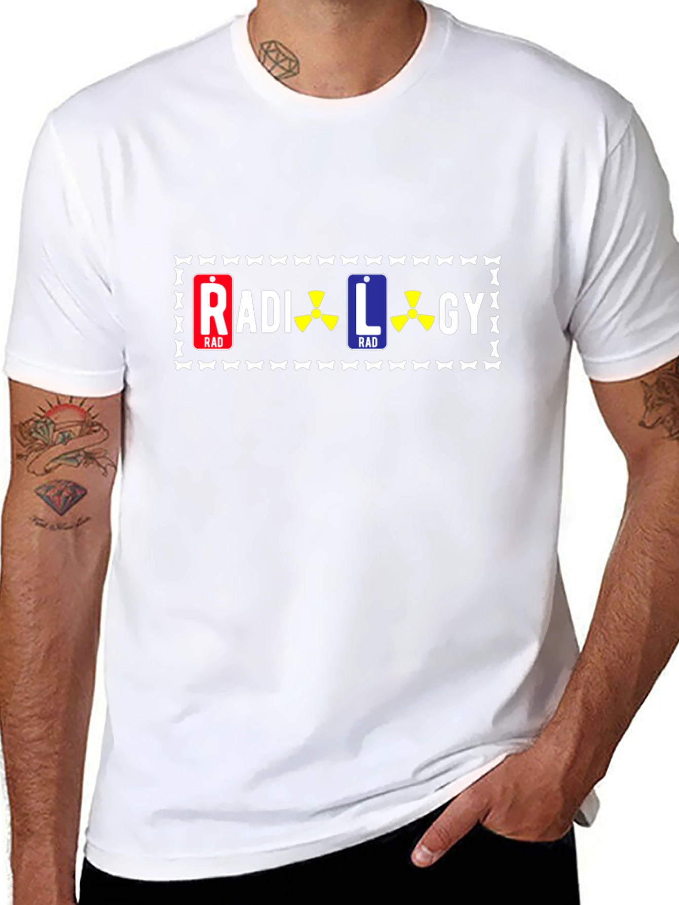 Camiseta Negra con Diseño de Radiología