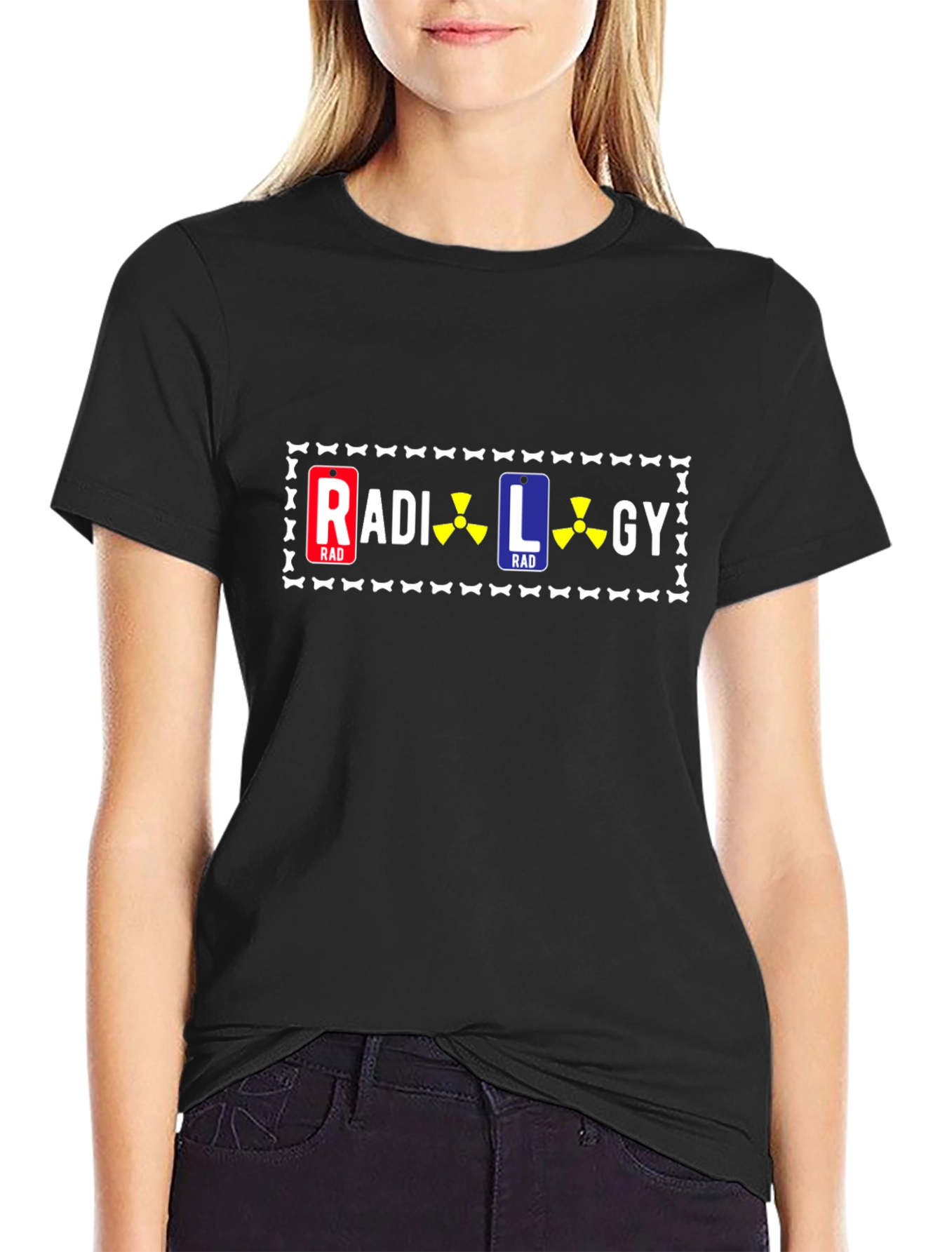 Camiseta Negra con Diseño de Radiología