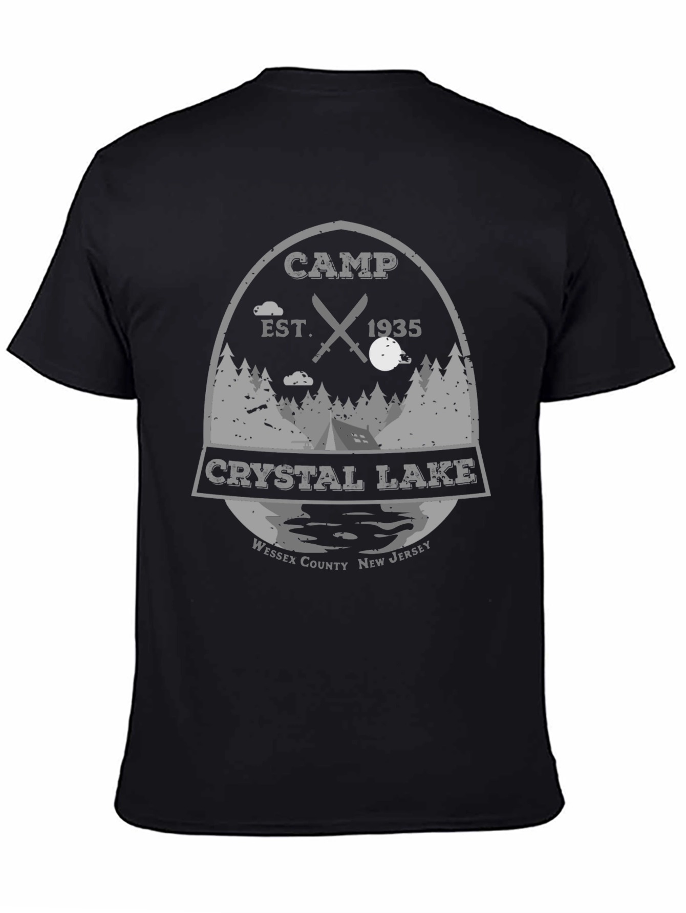 Camiseta Negra Campamento Crystal Lake