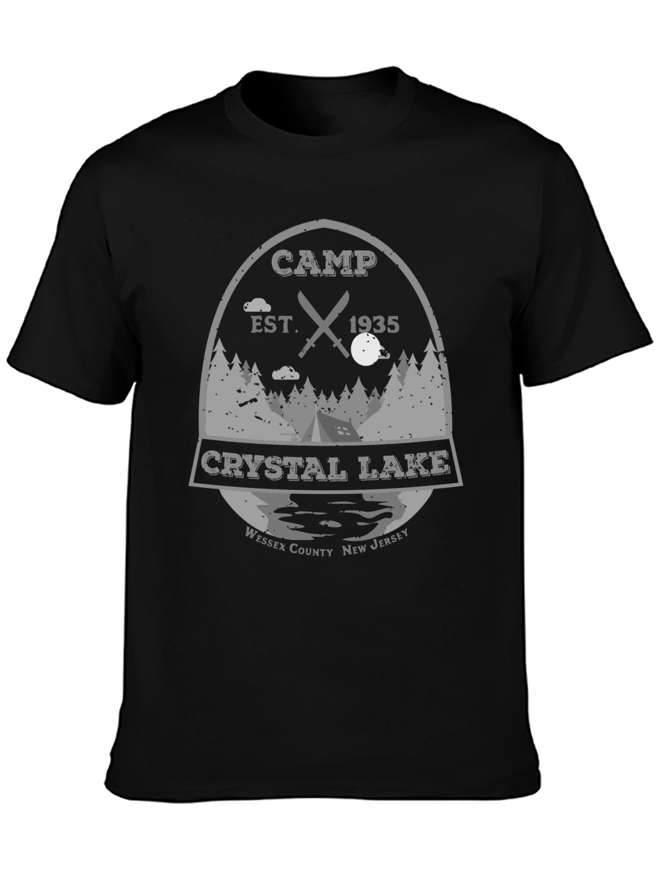 Camiseta Negra Campamento Crystal Lake