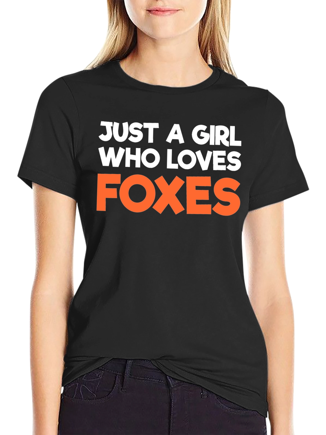 Camiseta Negra Just a Girl Who Loves Foxes