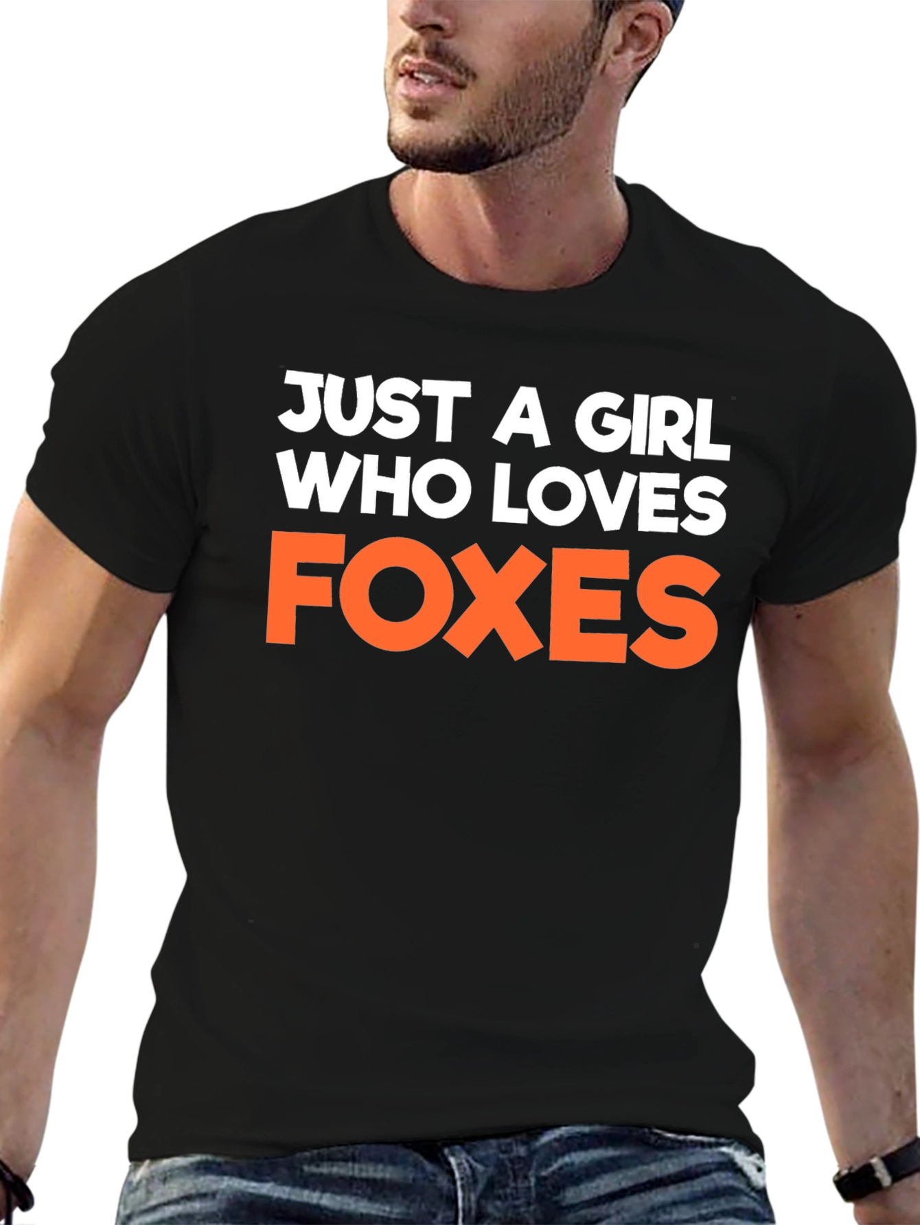 Camiseta Negra Just a Girl Who Loves Foxes