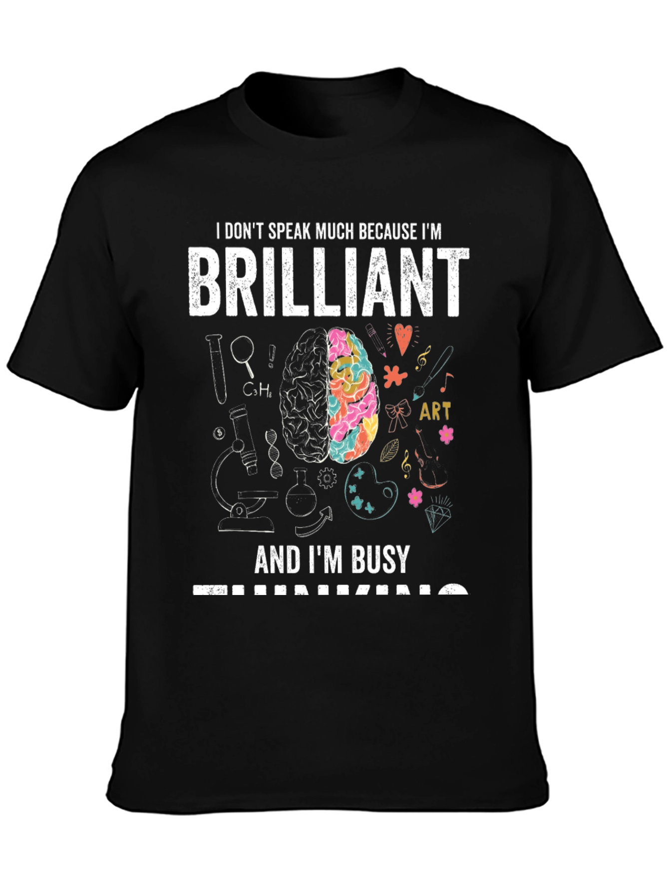 Camiseta Negra Brilliant: Mente Creativa y Ocupada