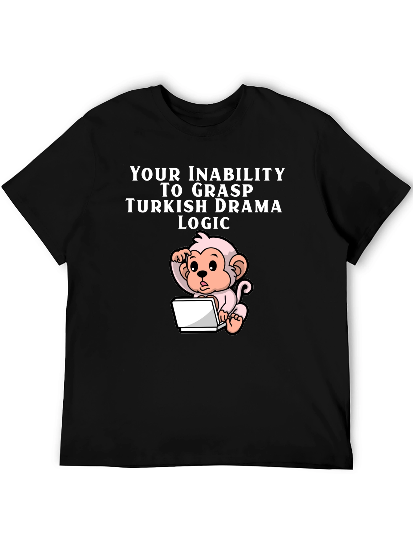 Camiseta Negra Humorística Lógica Drama Turco