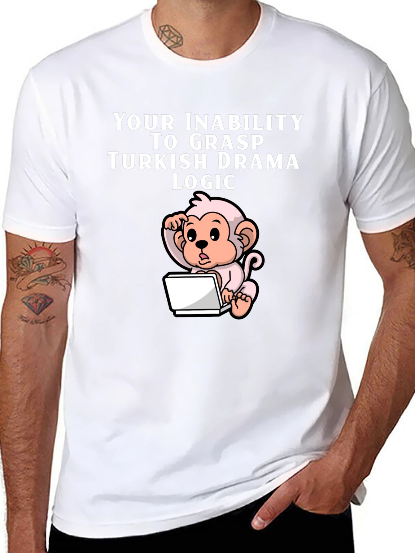 Camiseta Negra Humorística Lógica Drama Turco