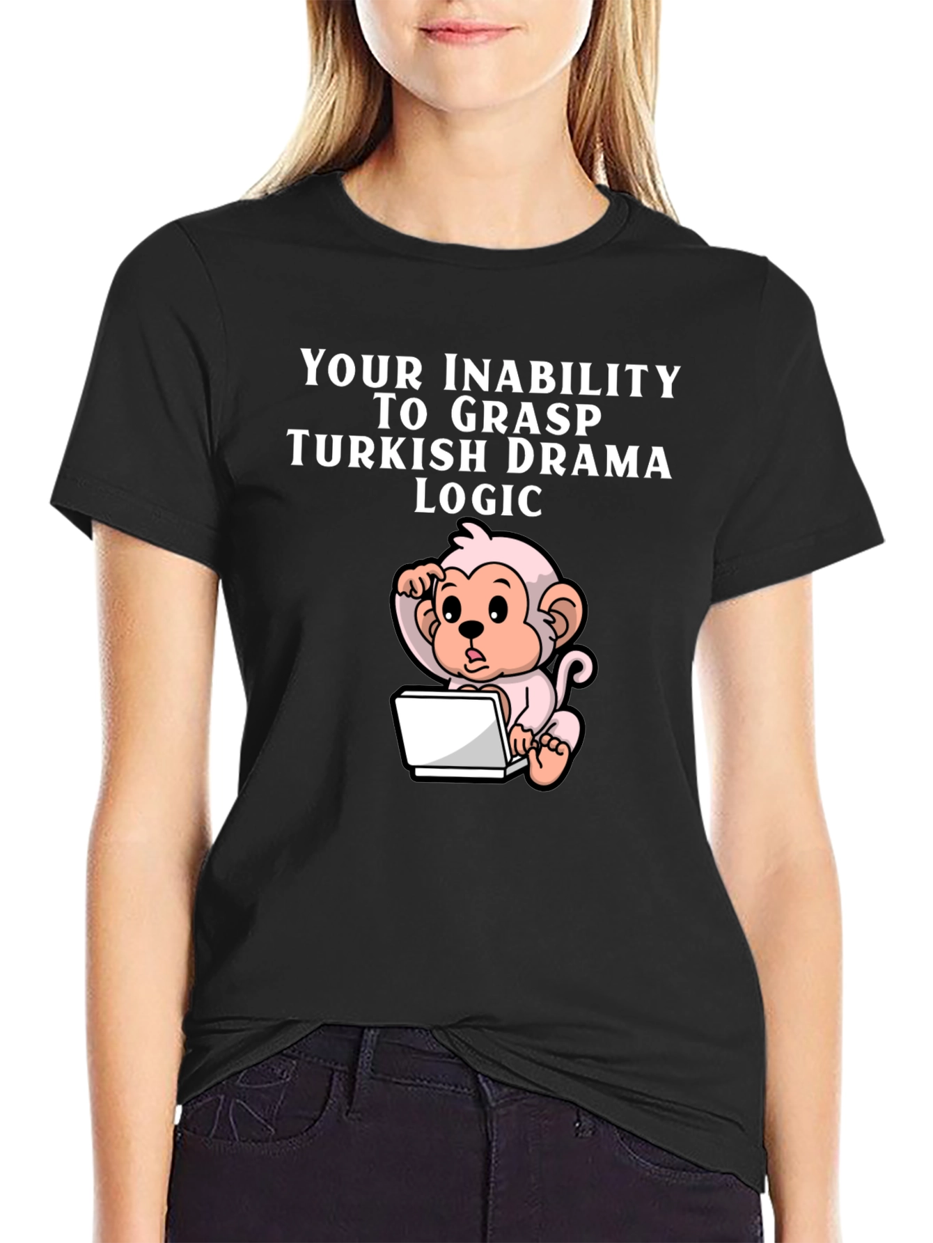 Camiseta Negra Humorística Lógica Drama Turco