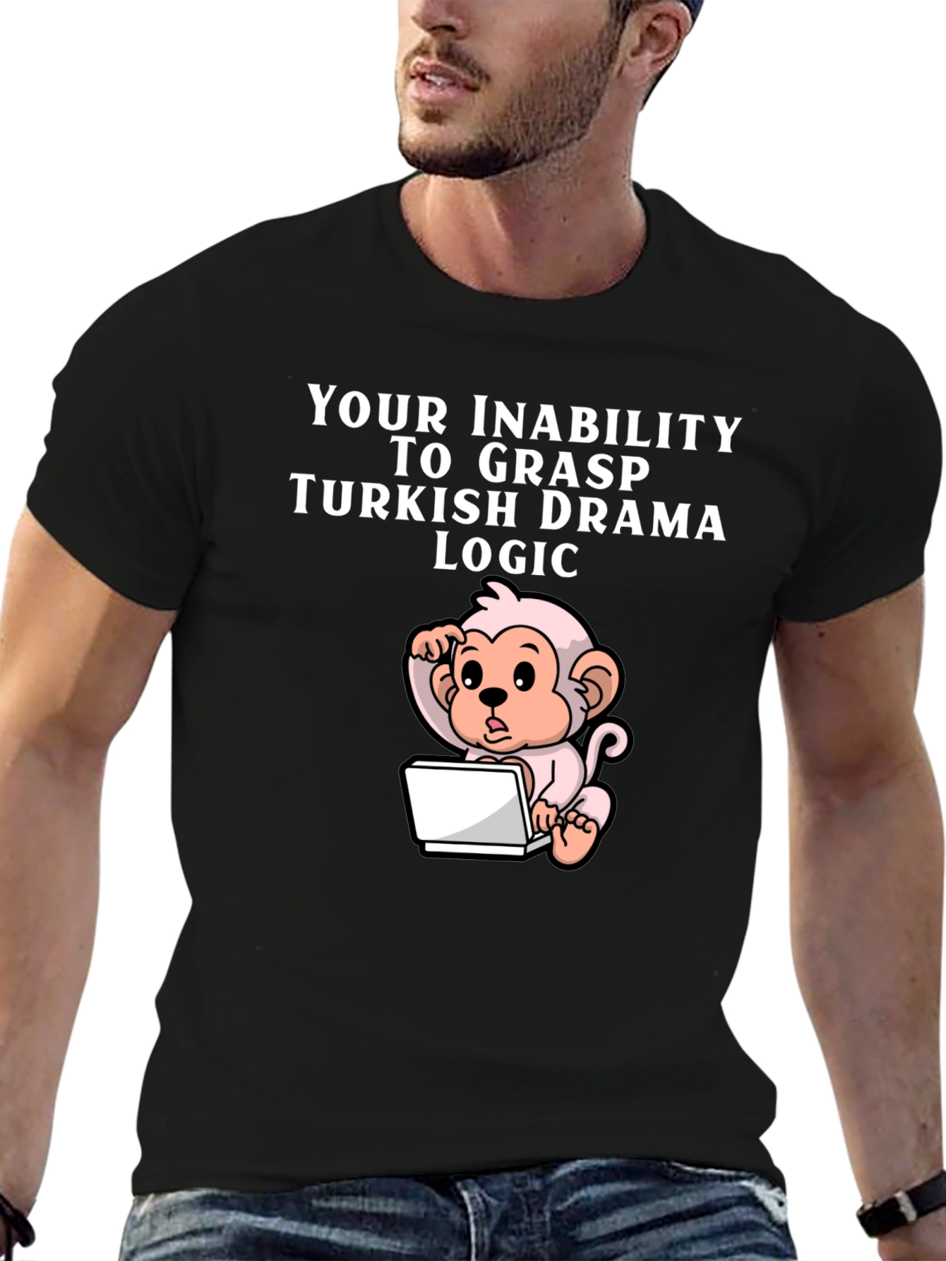 Camiseta Negra Humorística Lógica Drama Turco