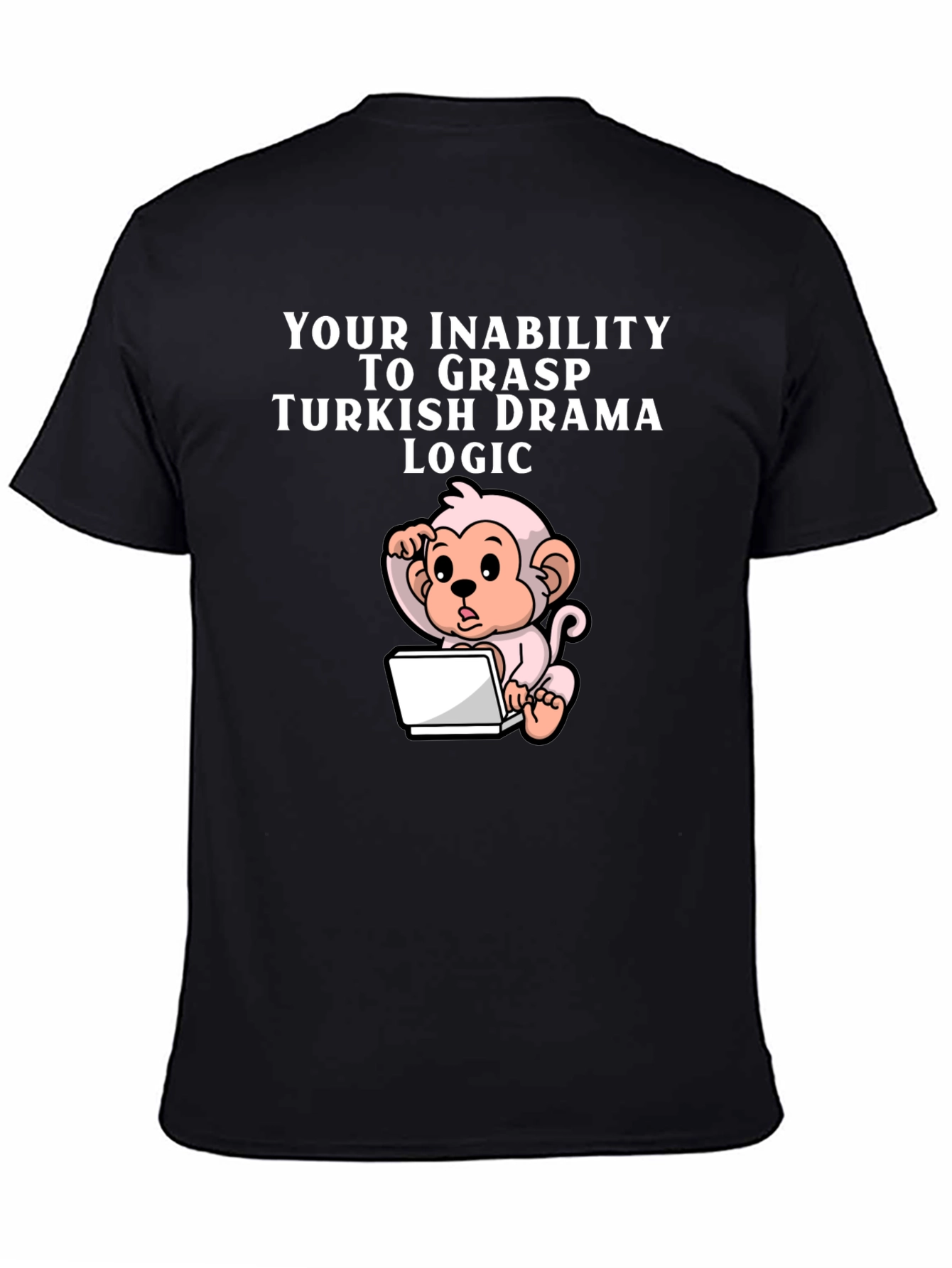 Camiseta Negra Humorística Lógica Drama Turco