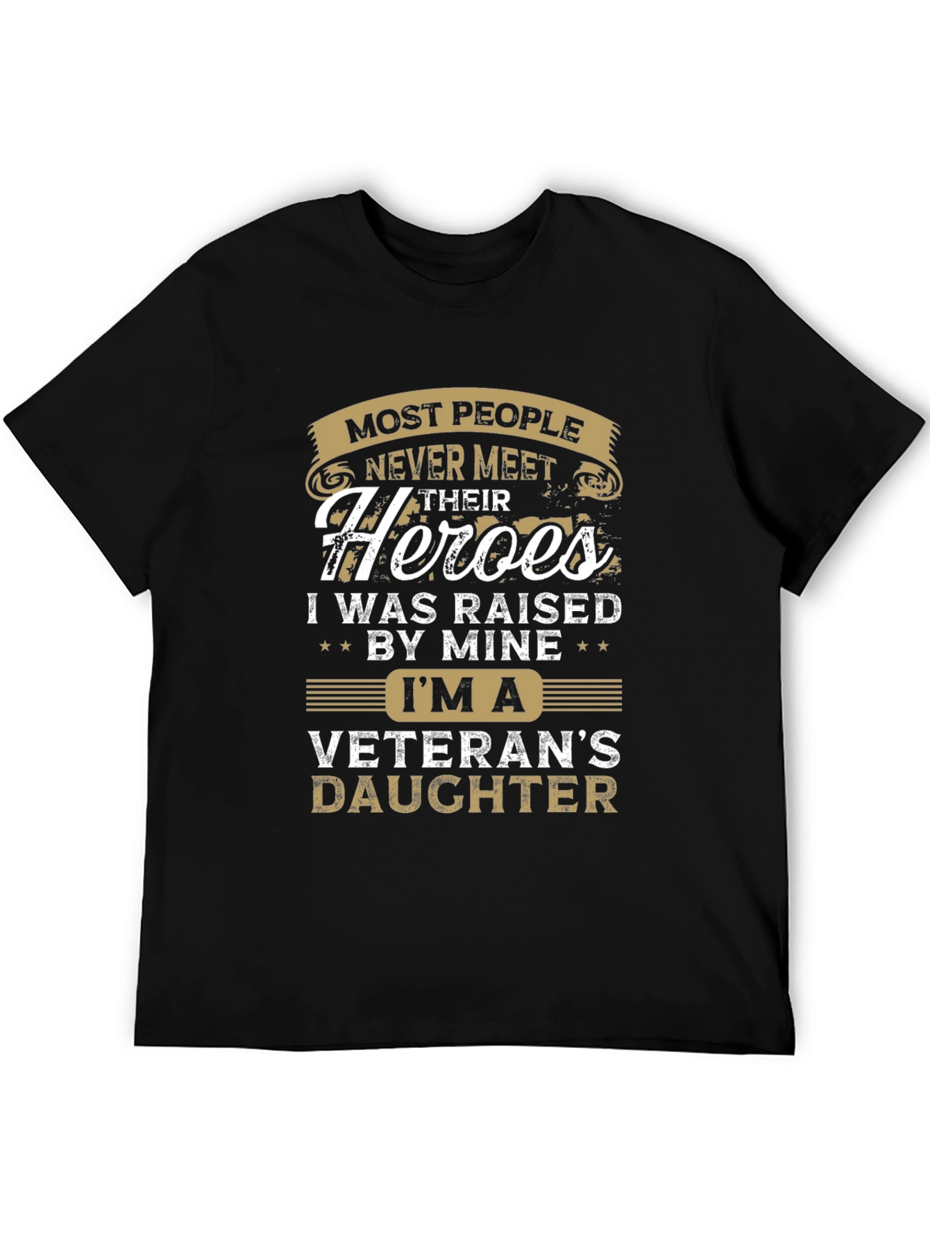 Camiseta Negra Hija de Veterano para Hombre
