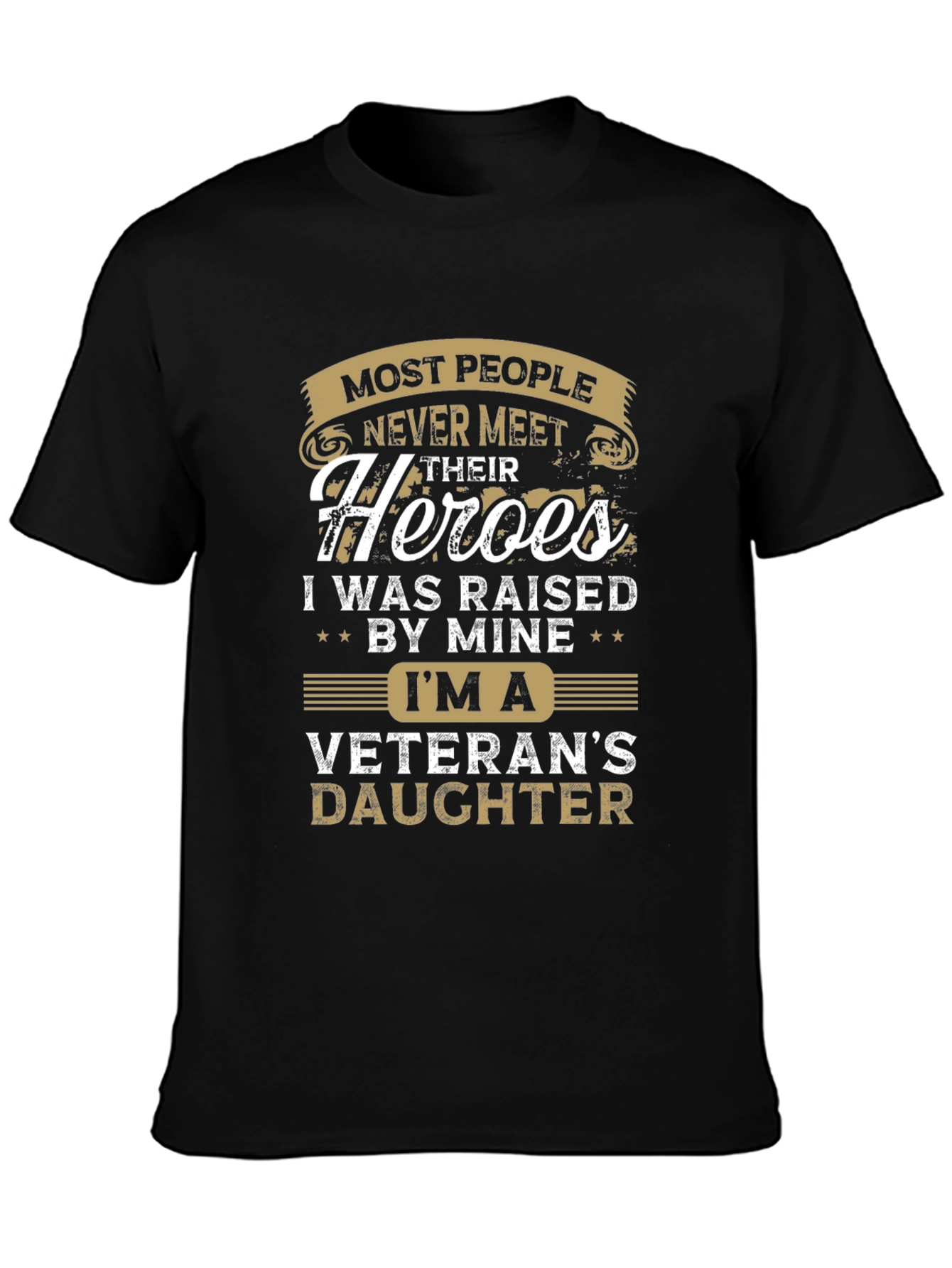 Camiseta Negra Hija de Veterano para Hombre