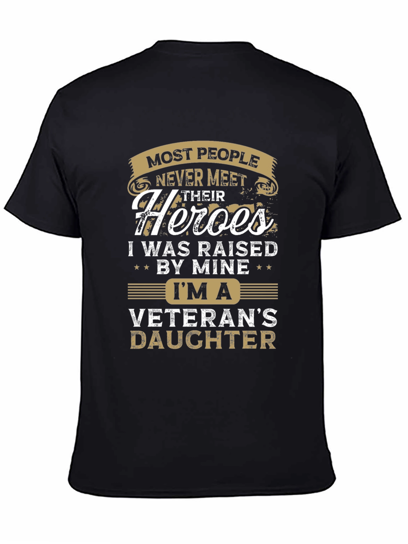 Camiseta Negra Hija de Veterano para Hombre