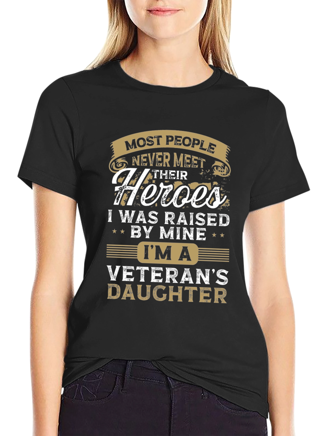 Camiseta Negra Hija de Veterano para Hombre