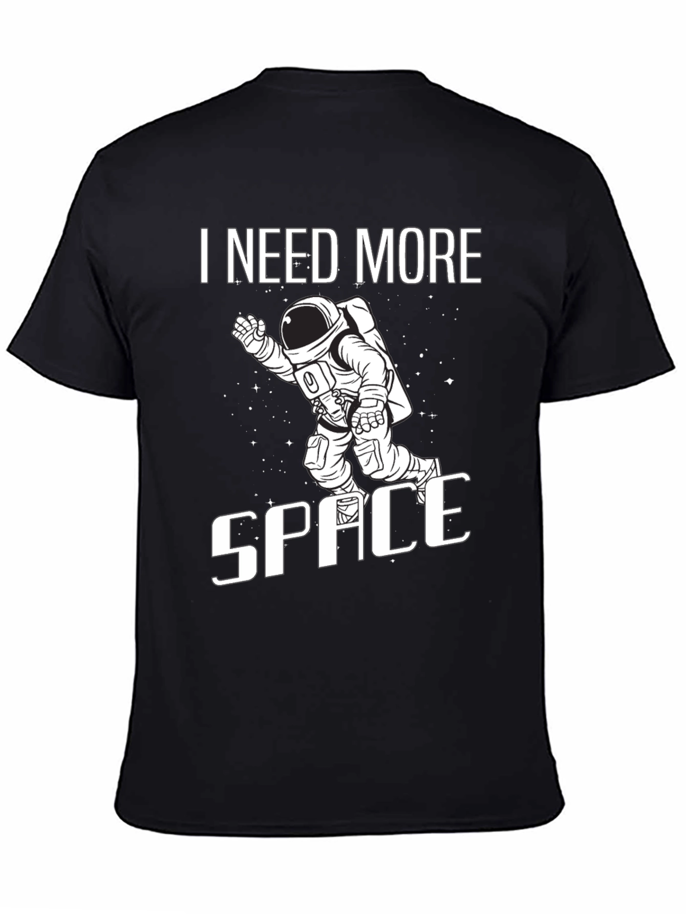 Camiseta Negra Necesito Más Espacio Astronauta
