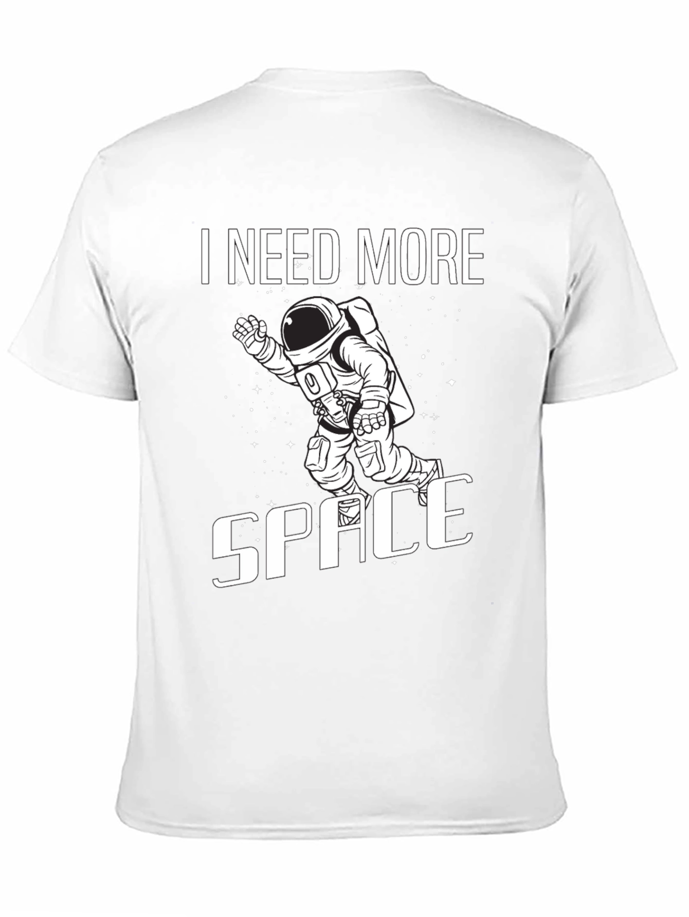 Camiseta Negra Necesito Más Espacio Astronauta