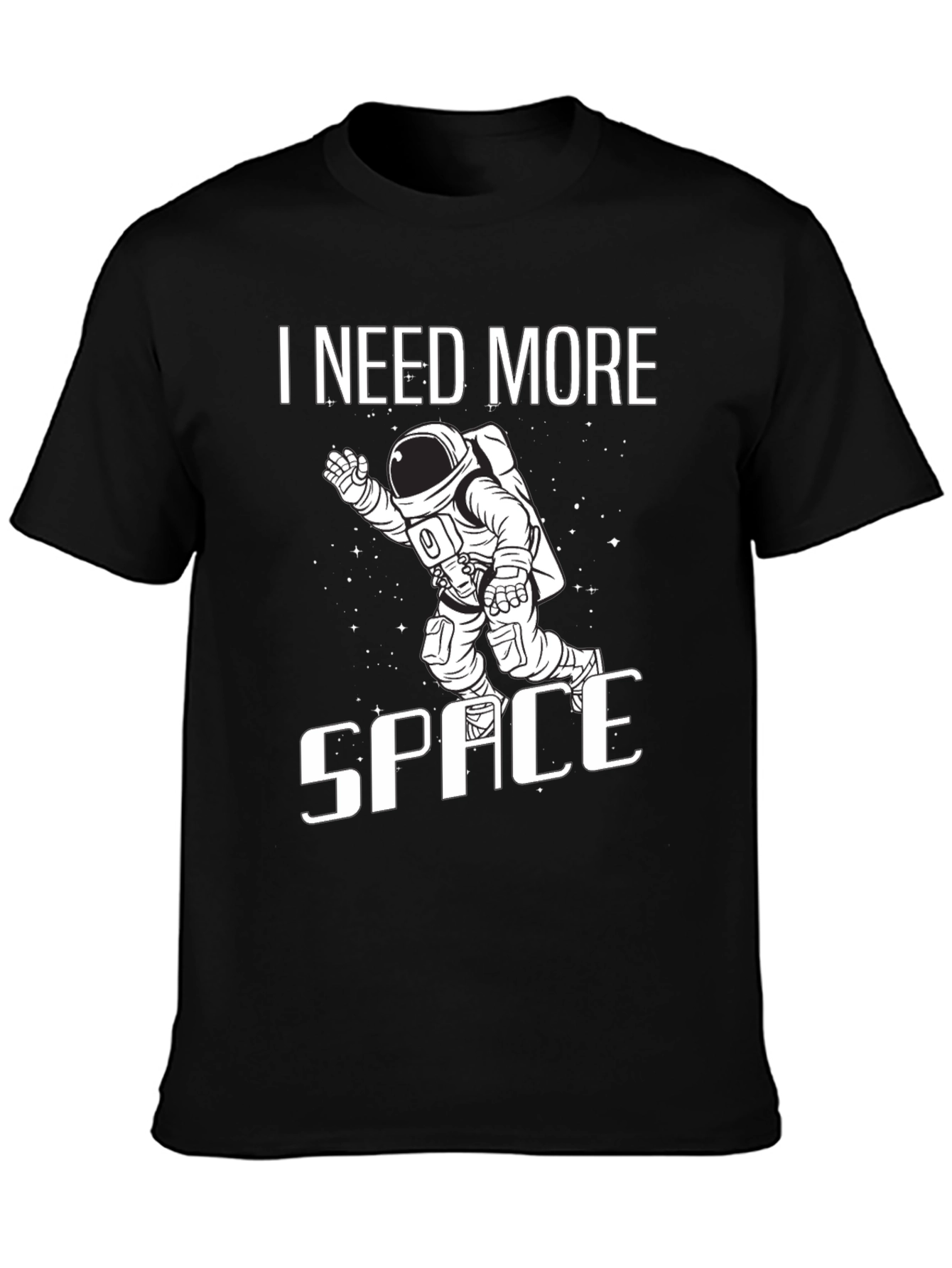Camiseta Negra Necesito Más Espacio Astronauta