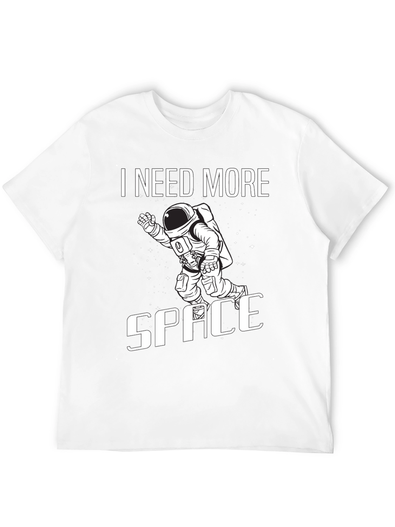 Camiseta Negra Necesito Más Espacio Astronauta