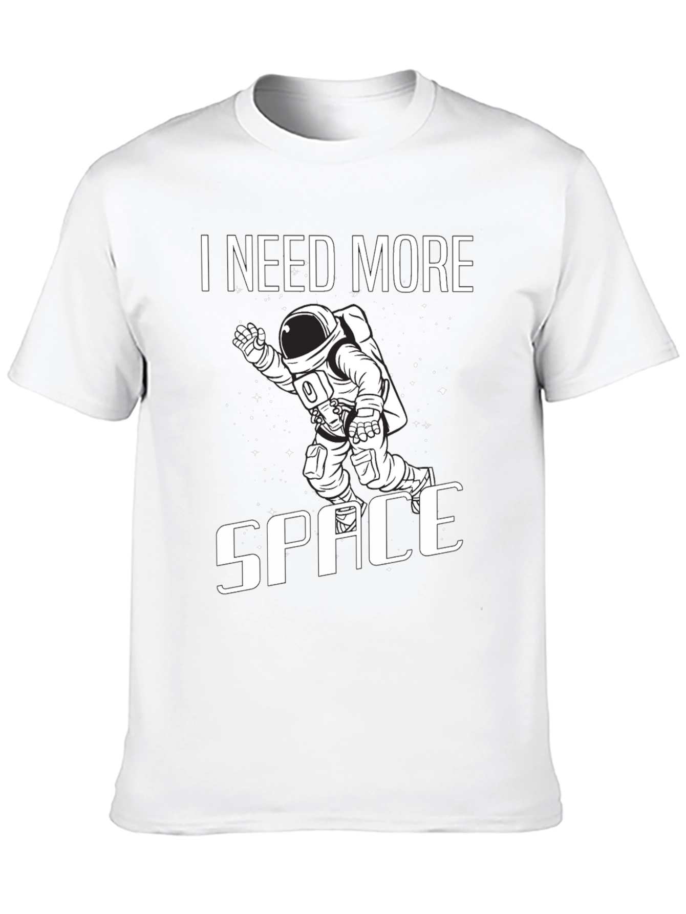 Camiseta Negra Necesito Más Espacio Astronauta