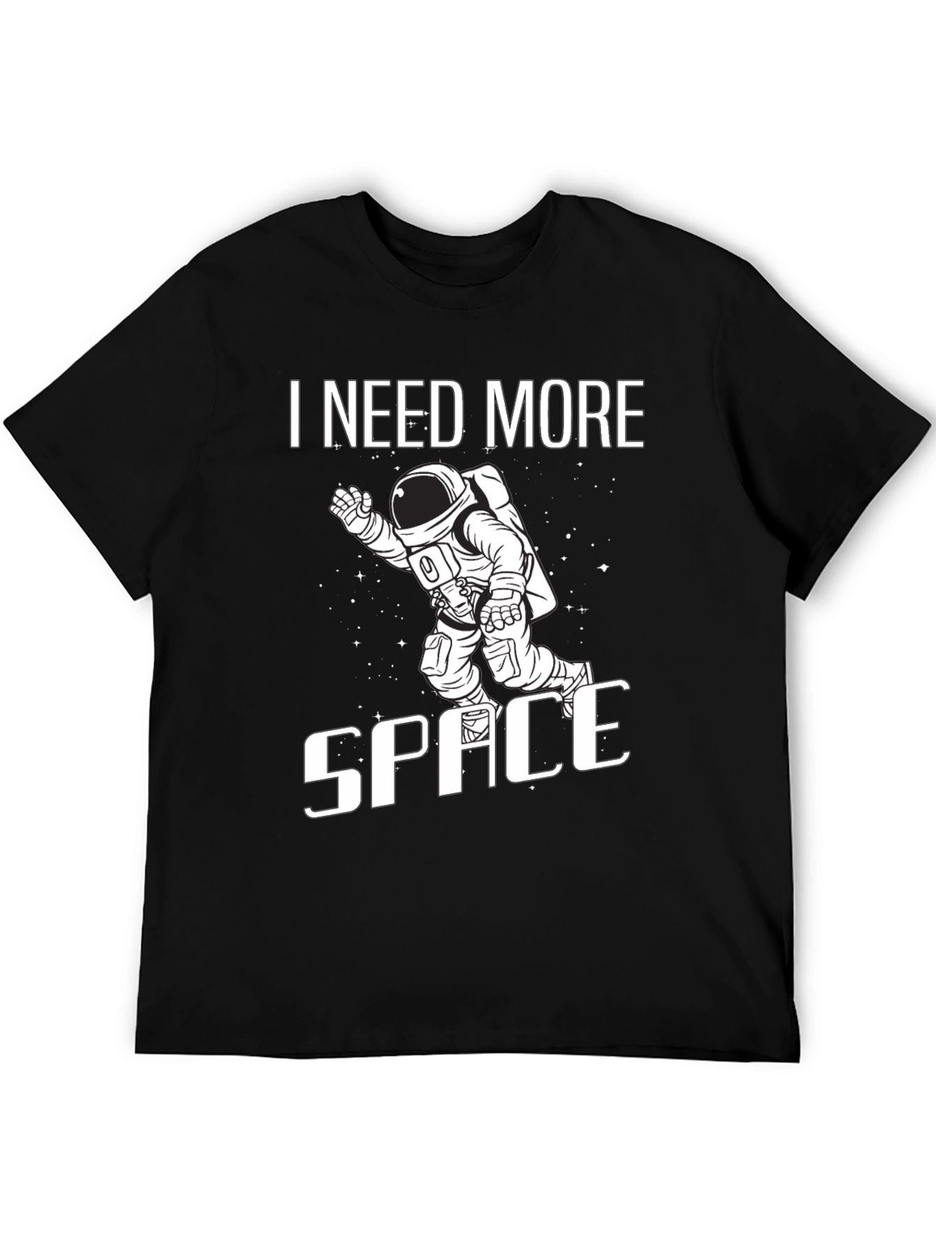 Camiseta Negra Necesito Más Espacio Astronauta