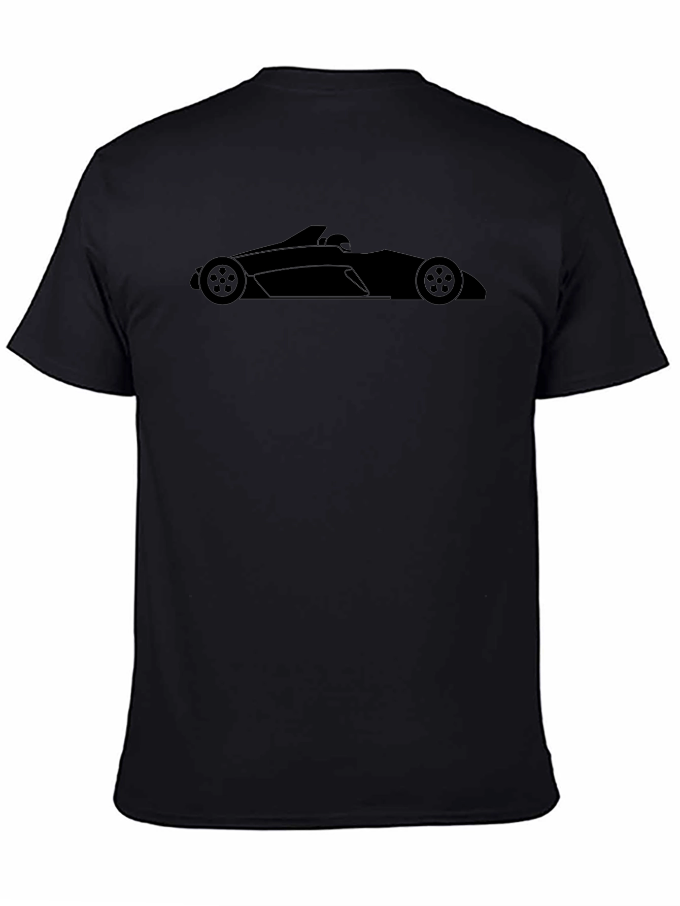 Camiseta Negra con Diseño de Coche de Carreras