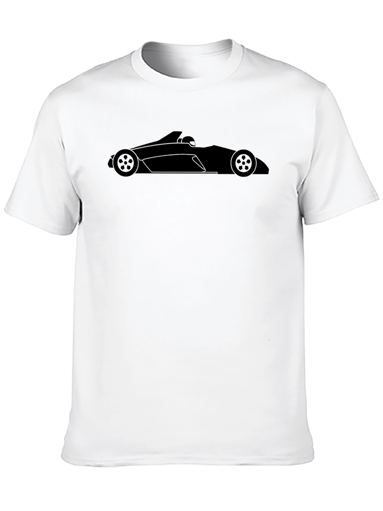 Camiseta Negra con Diseño de Coche de Carreras
