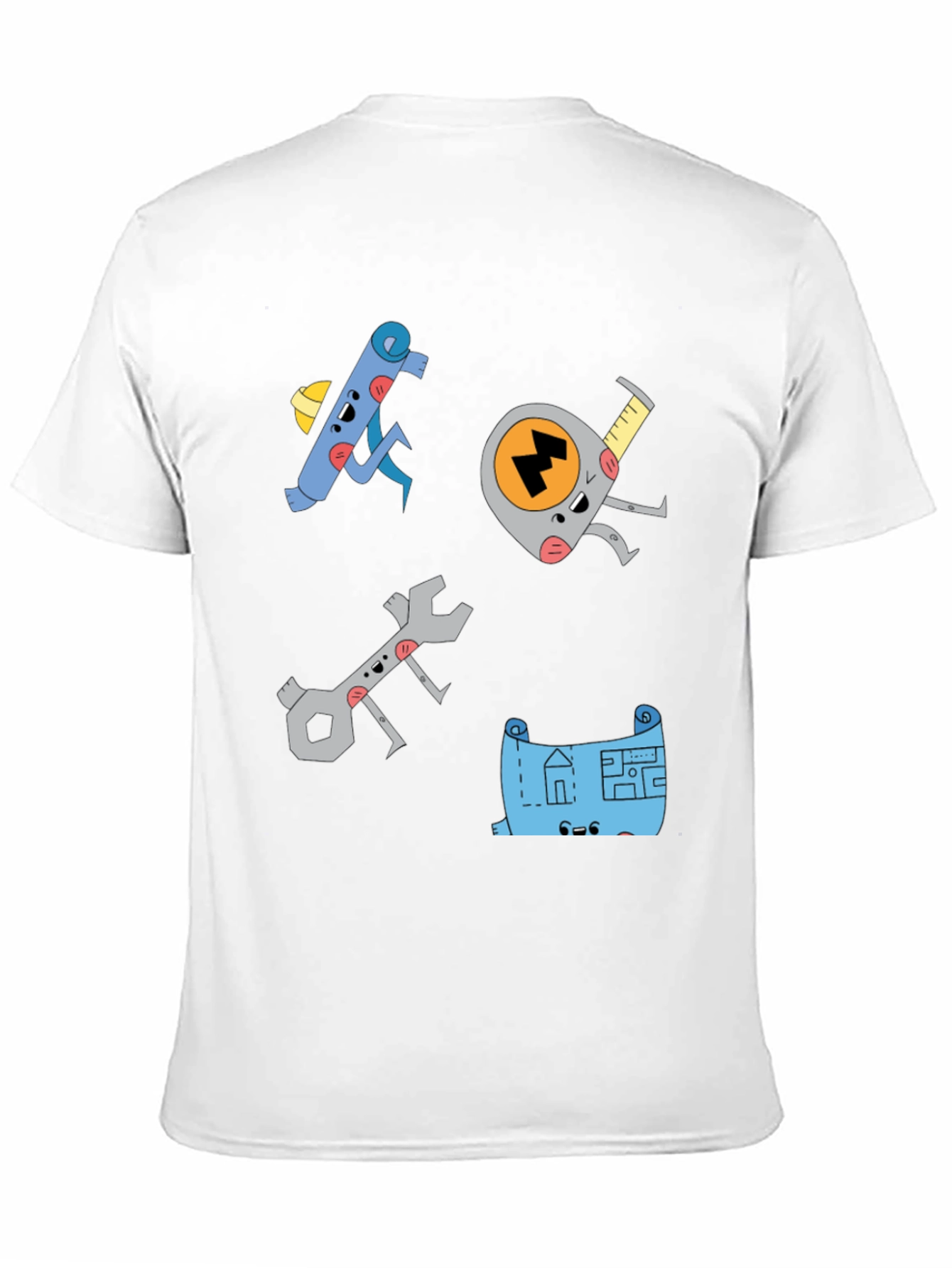 Camiseta Negra con Diseño de Herramientas Animadas