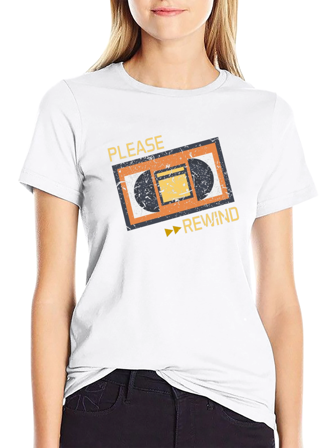 Camiseta Retro VHS: ¡Por Favor Rebobinar!