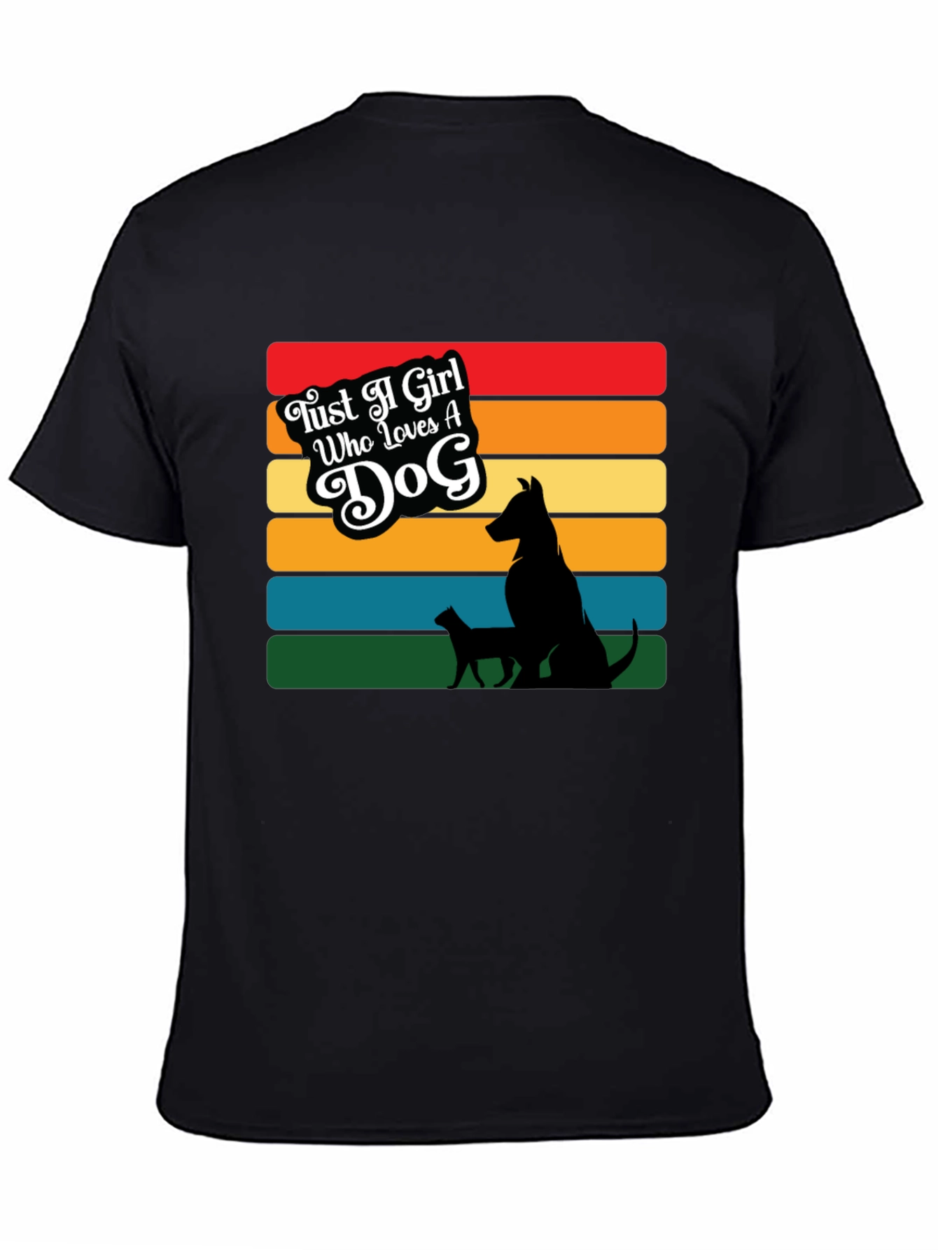 Camiseta Negra Just a Girl Who Loves a Dog