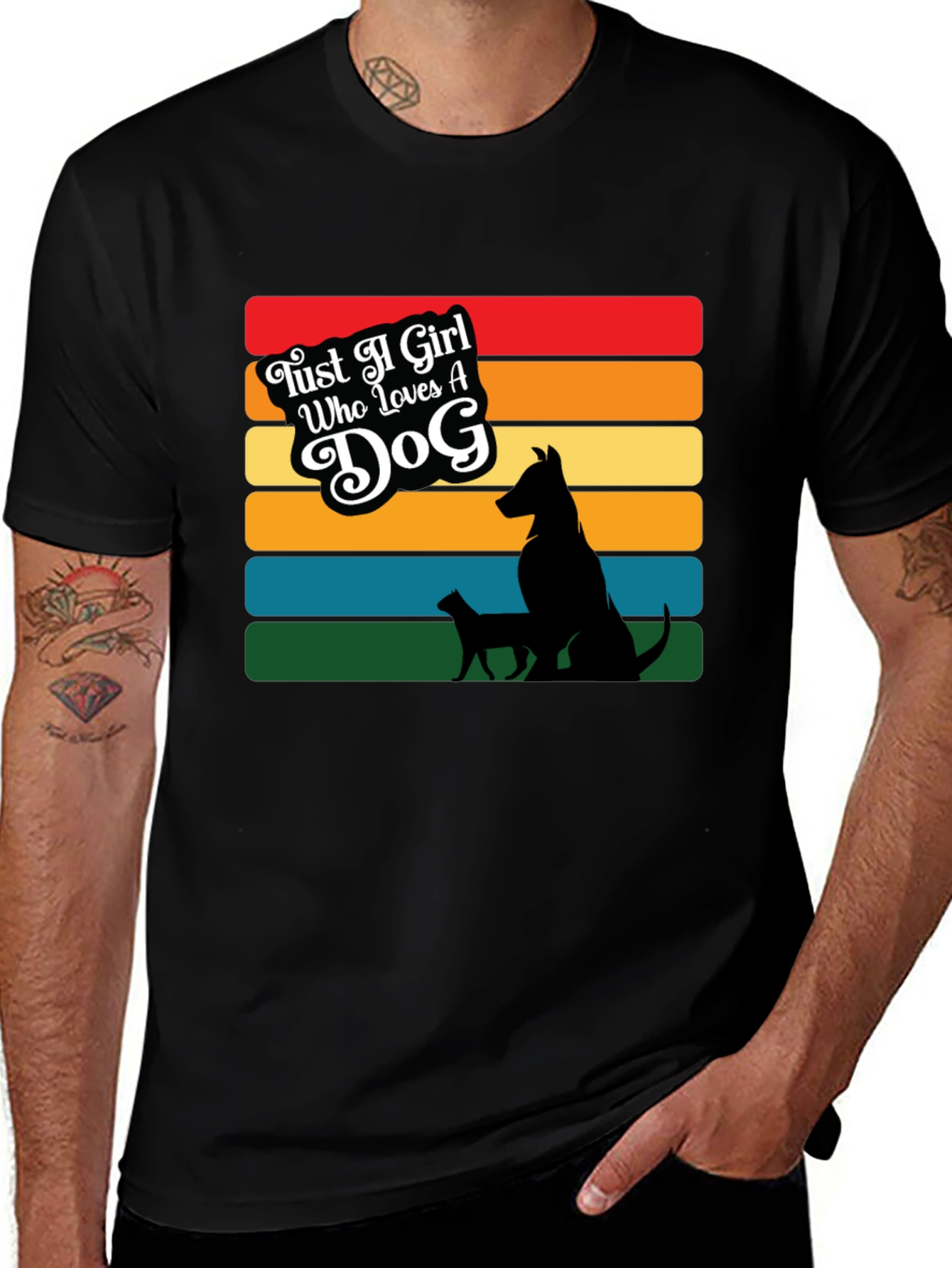 Camiseta Negra Just a Girl Who Loves a Dog