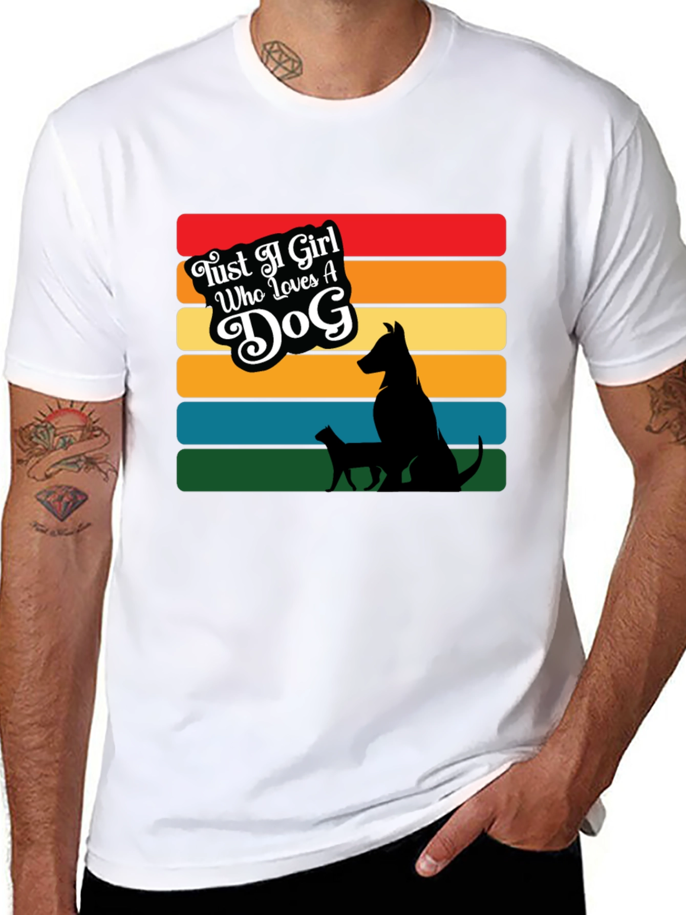 Camiseta Negra Just a Girl Who Loves a Dog