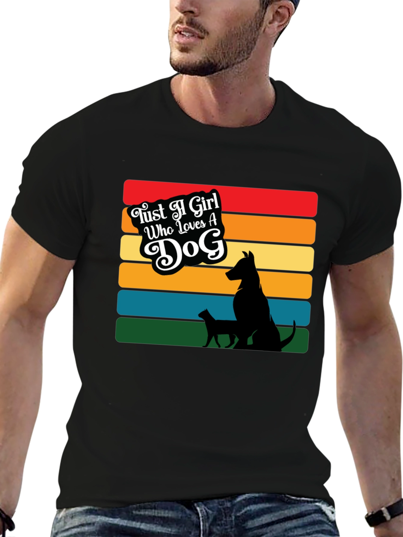 Camiseta Negra Just a Girl Who Loves a Dog